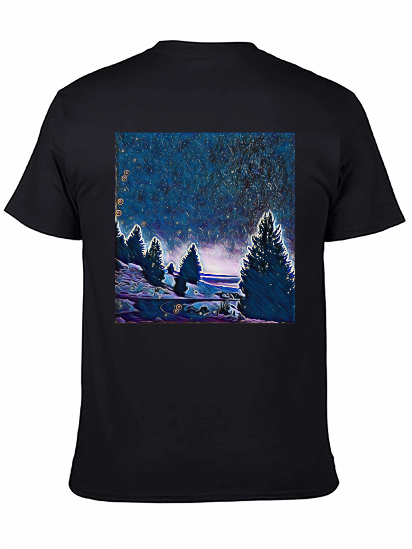 Starry Night Trees Graphic T-Shirt