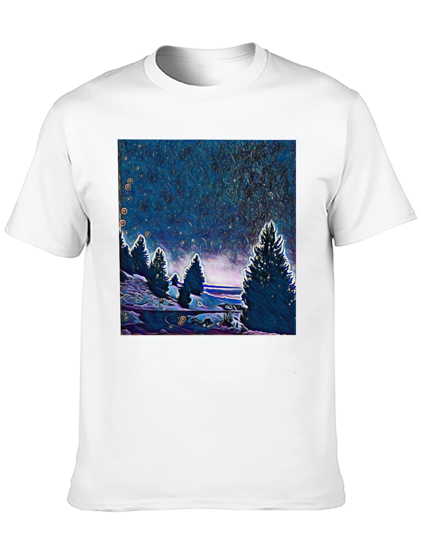 Starry Night Trees Graphic T-Shirt