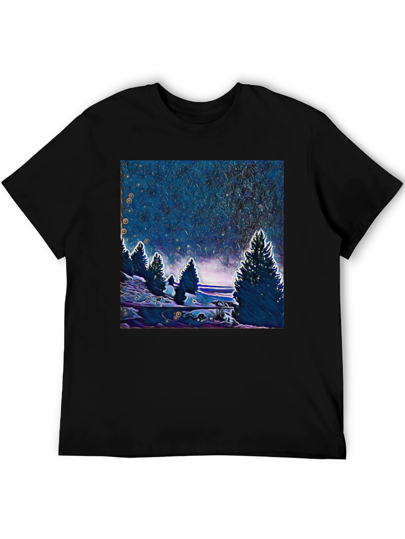 Starry Night Trees Graphic T-Shirt