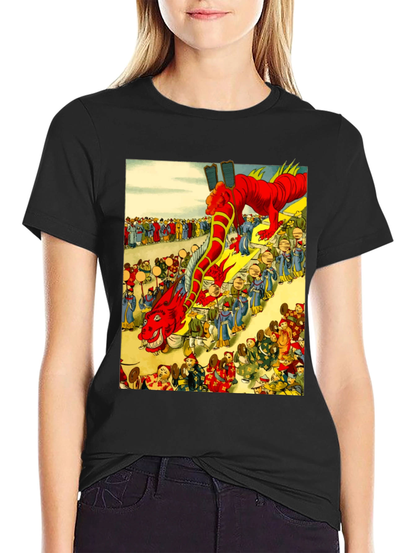 Dragon Parade Graphic Tee - Unique Design