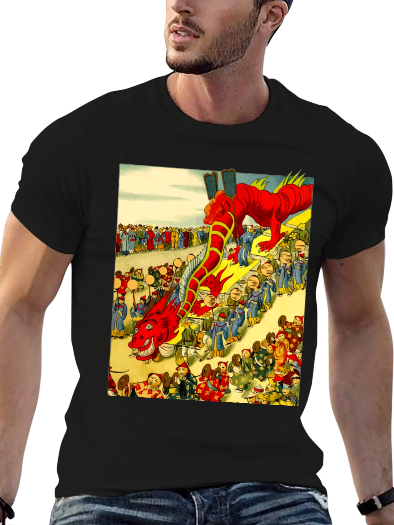 Dragon Parade Graphic Tee - Unique Design