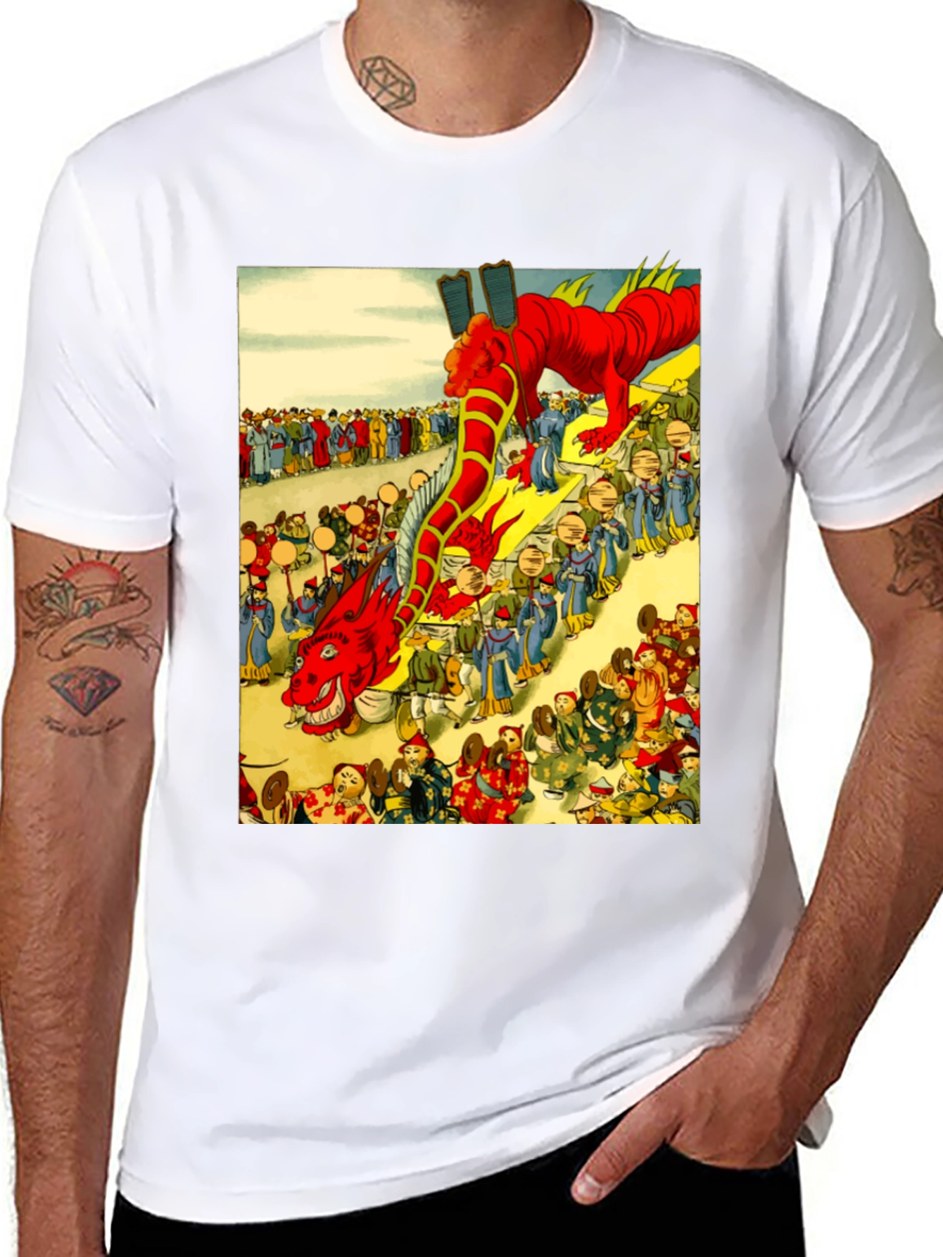 Dragon Parade Graphic Tee - Unique Design