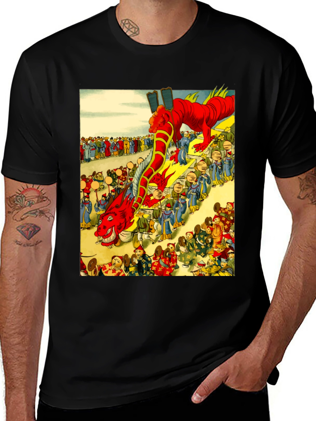Dragon Parade Graphic Tee - Unique Design