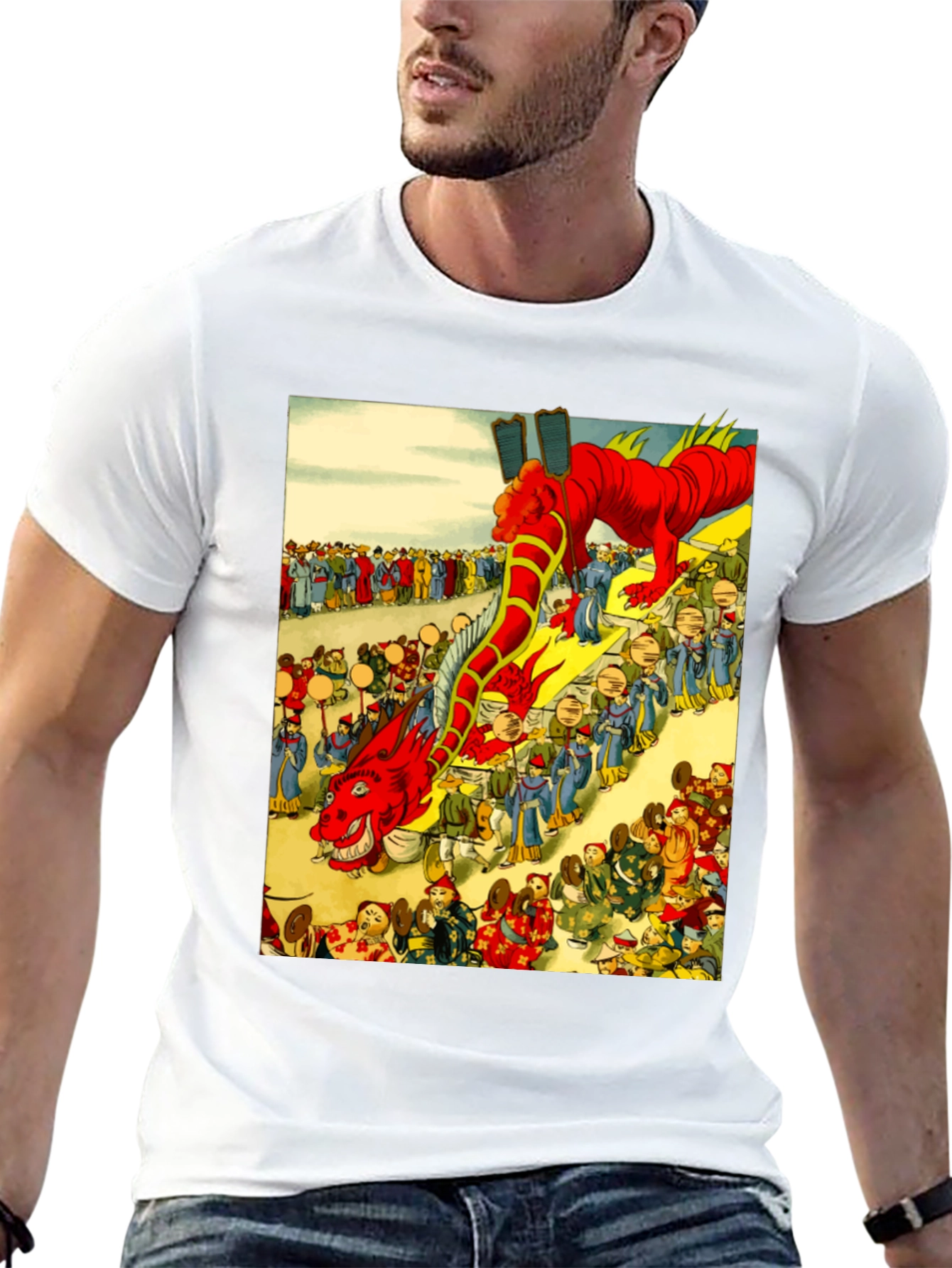 Dragon Parade Graphic Tee - Unique Design