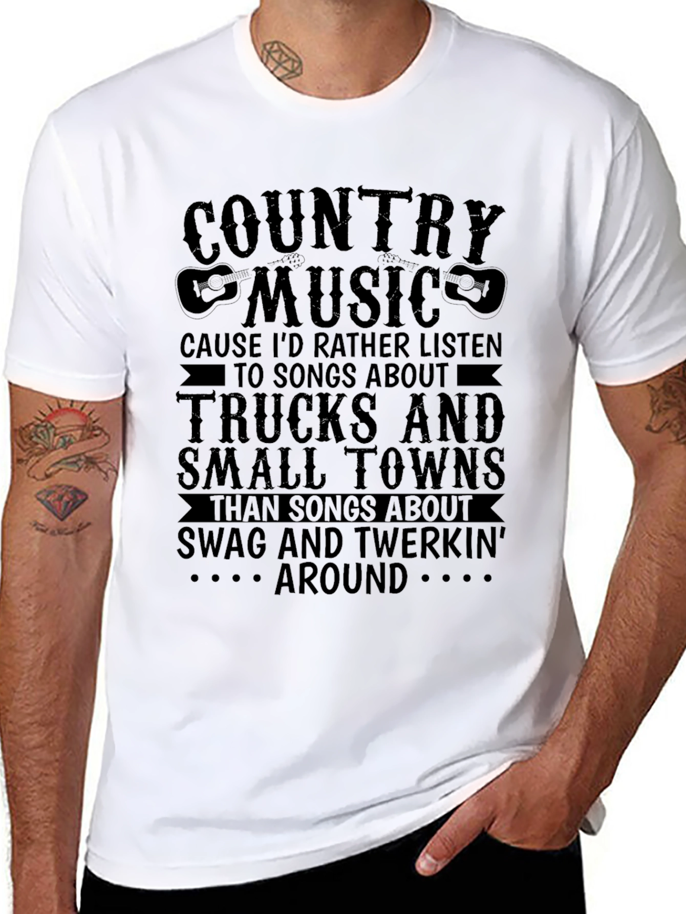 Country Music Lover T-Shirt - Trucks and Small Towns