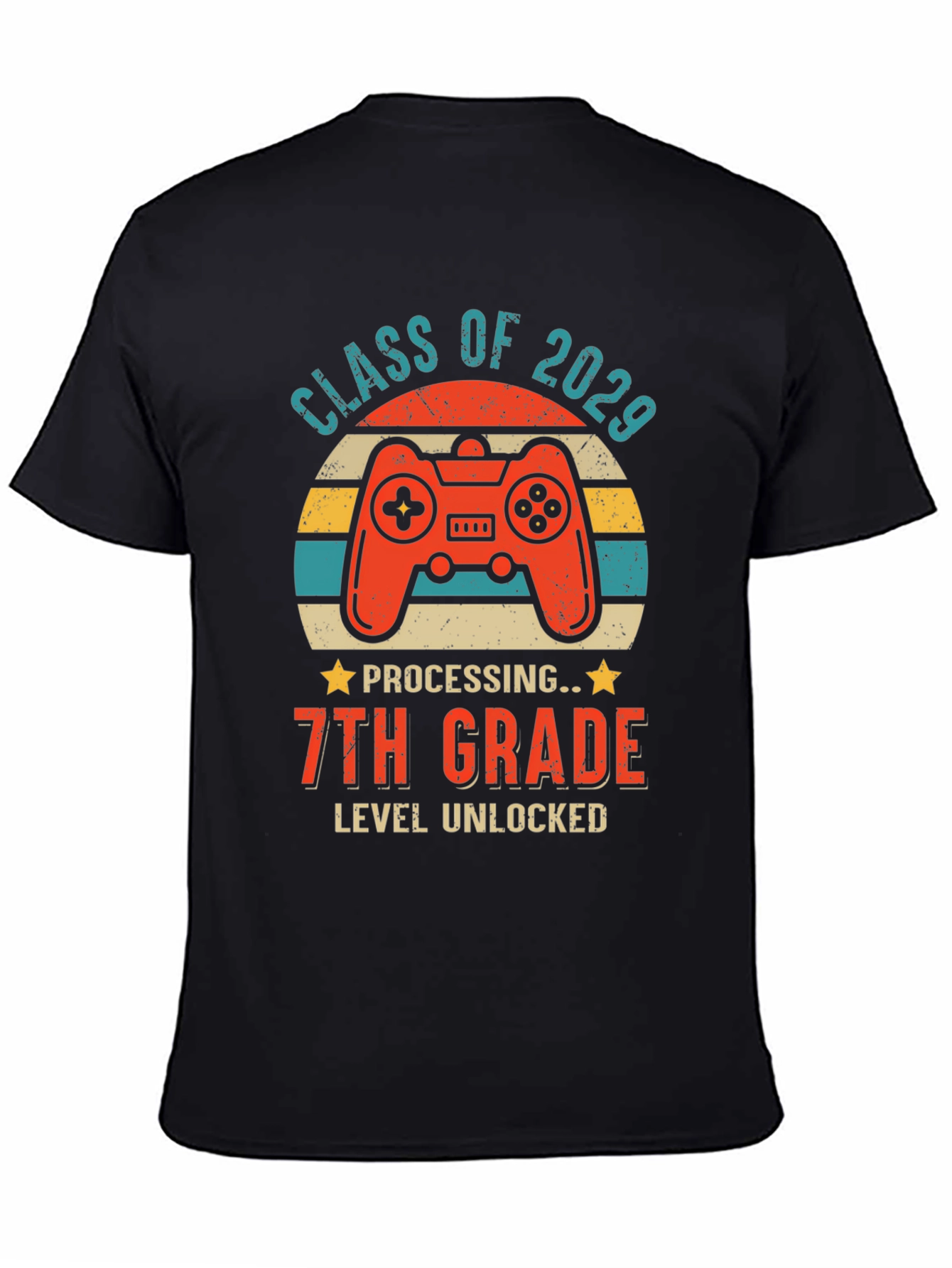 Class of 2029 7th Grade Level Unlocked Gaming T-Shirt