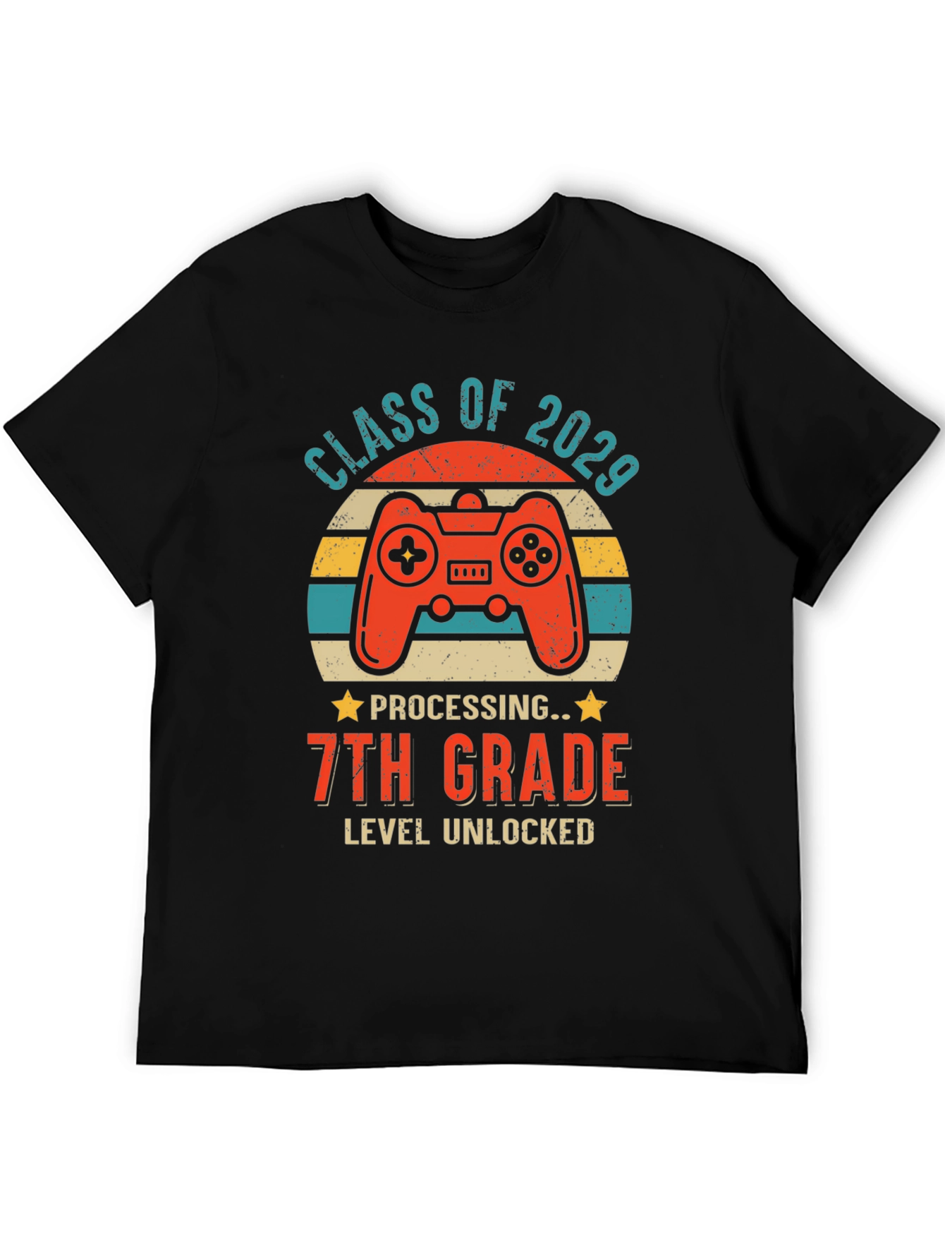 Class of 2029 7th Grade Level Unlocked Gaming T-Shirt