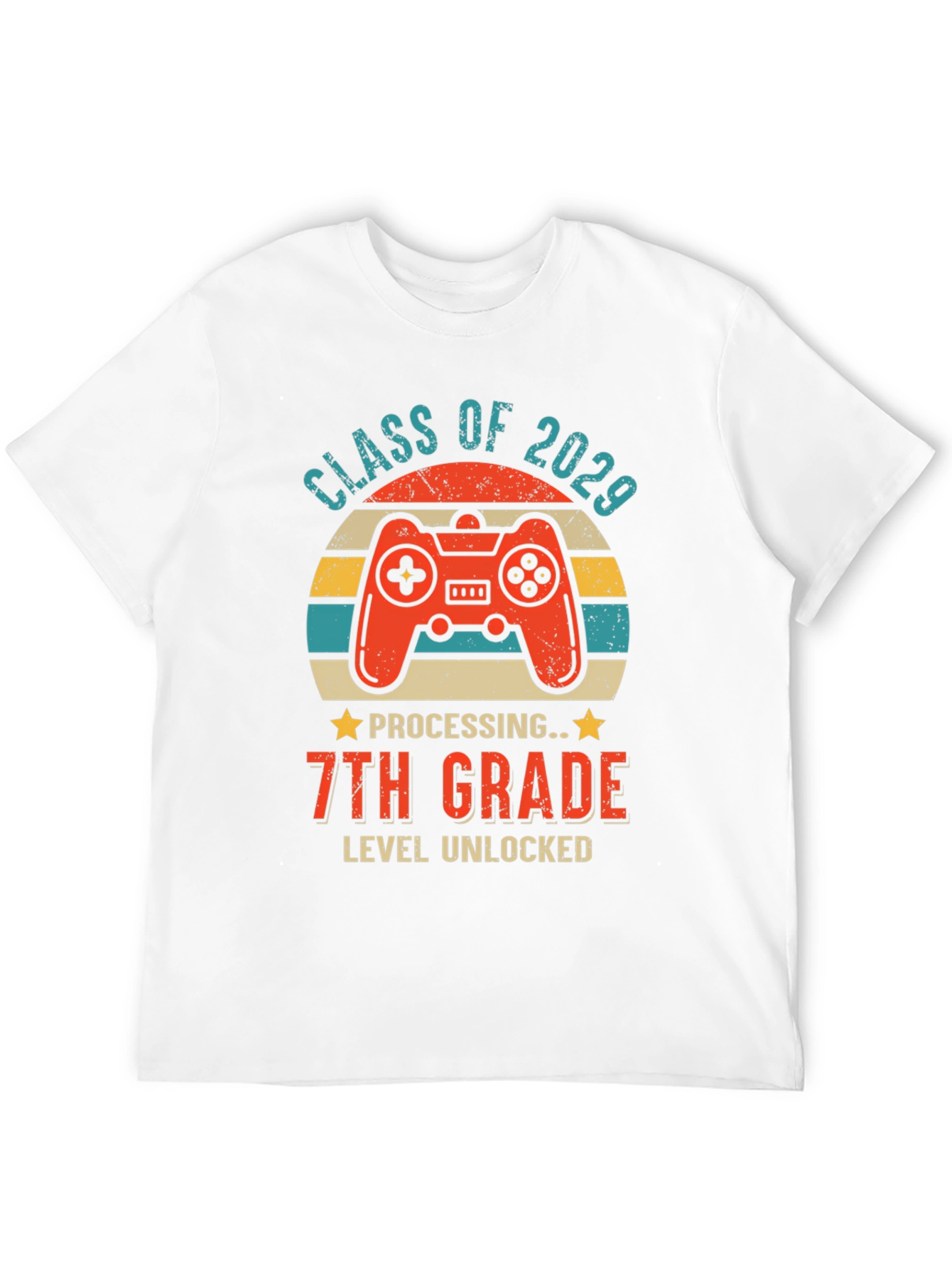 Class of 2029 7th Grade Level Unlocked Gaming T-Shirt