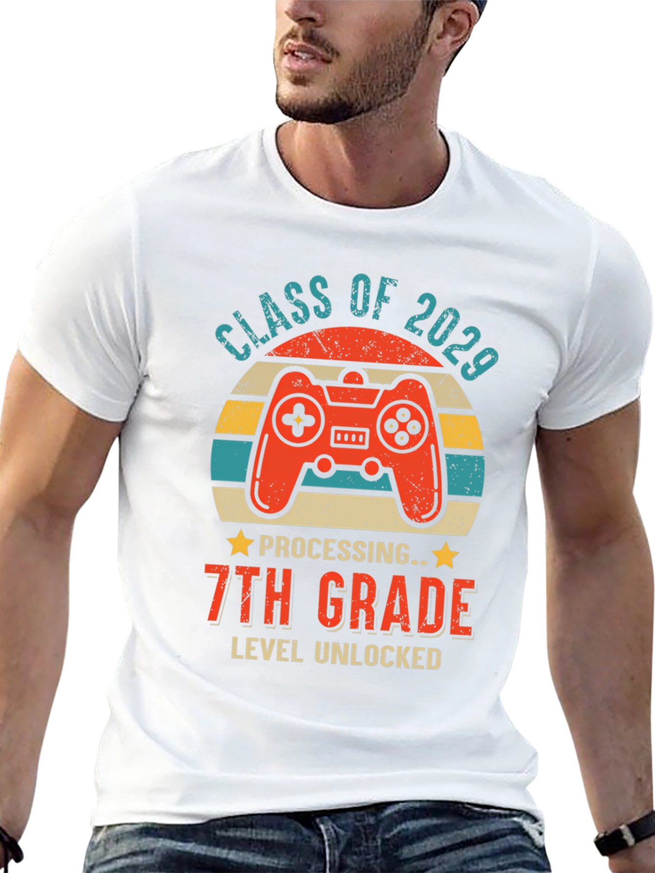 Class of 2029 7th Grade Level Unlocked Gaming T-Shirt