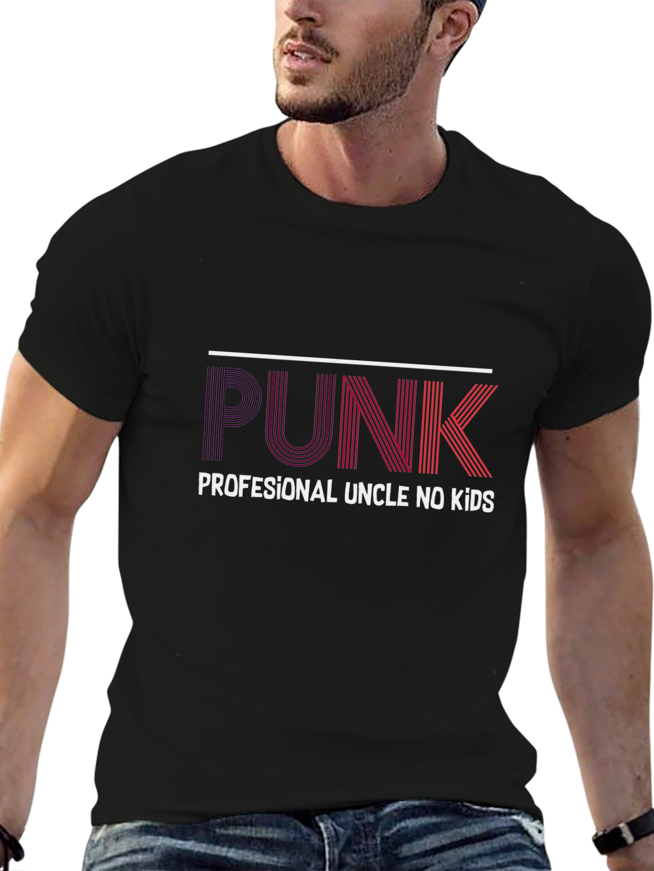 PUNK Professional Uncle No Kids Black T-Shirt