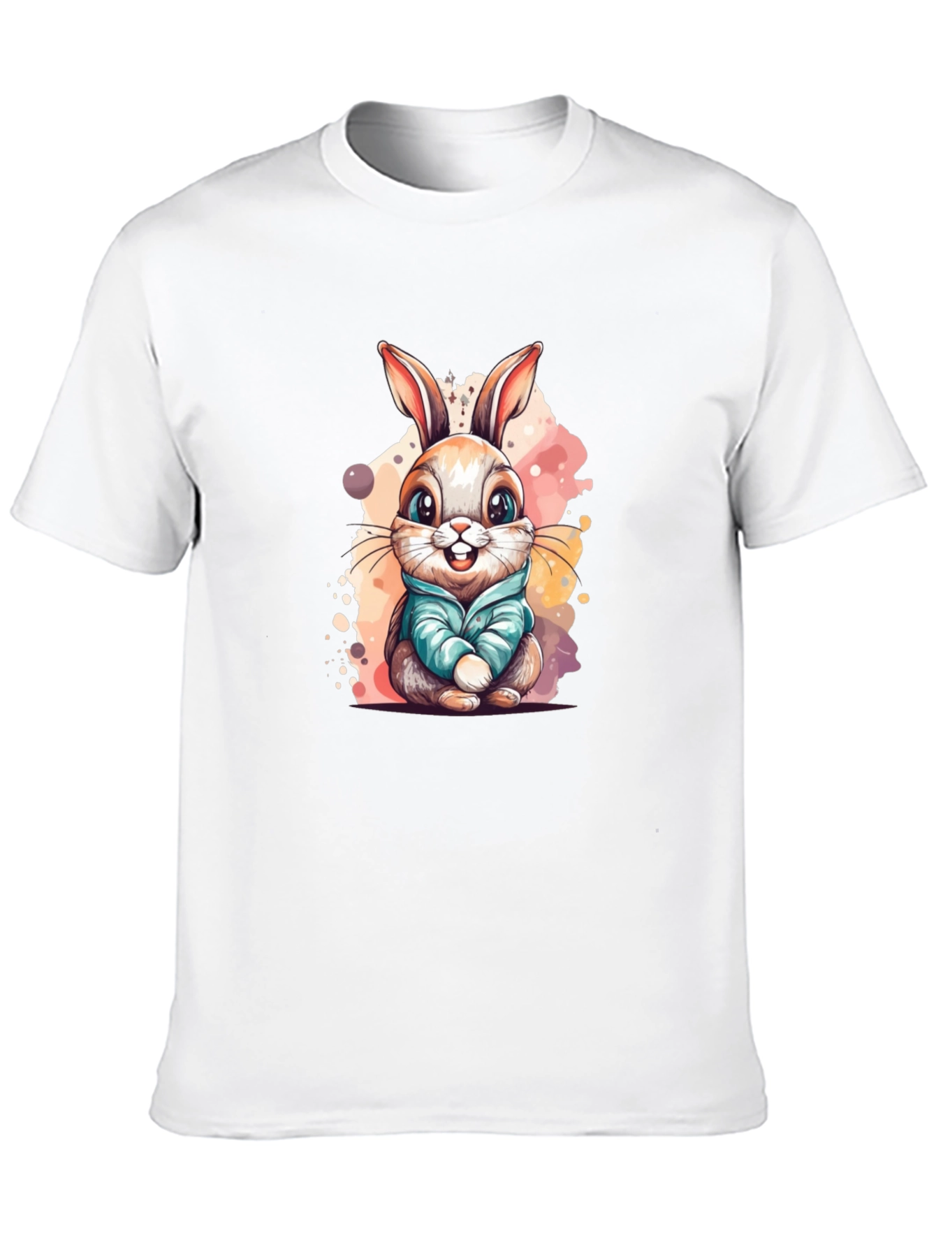 Cute Cartoon Bunny Rabbit Graphic T-Shirt