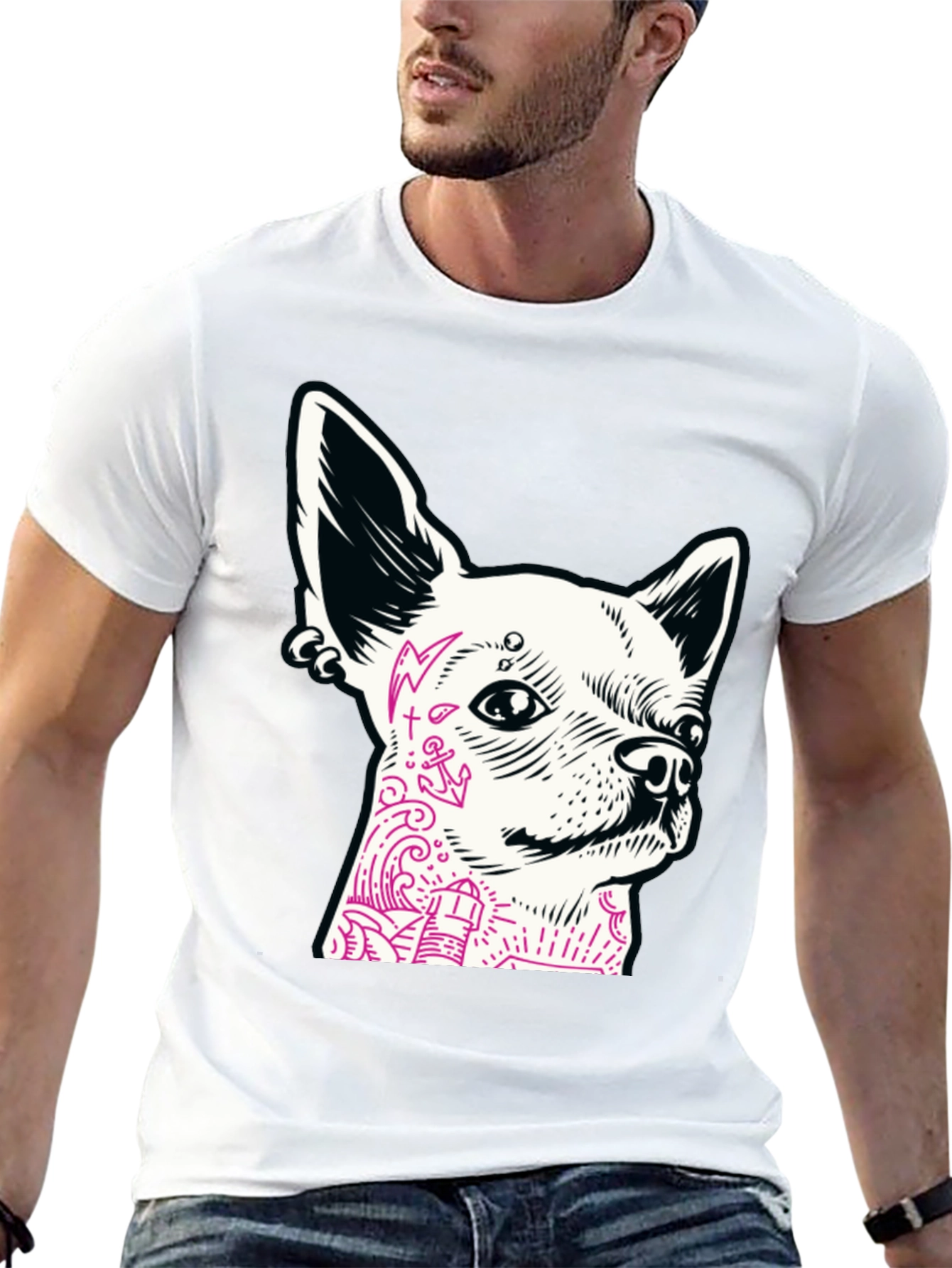 Dog Tattoo Graphic T-Shirt