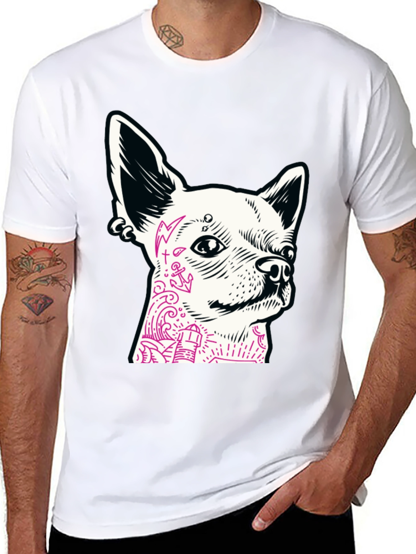 Dog Tattoo Graphic T-Shirt