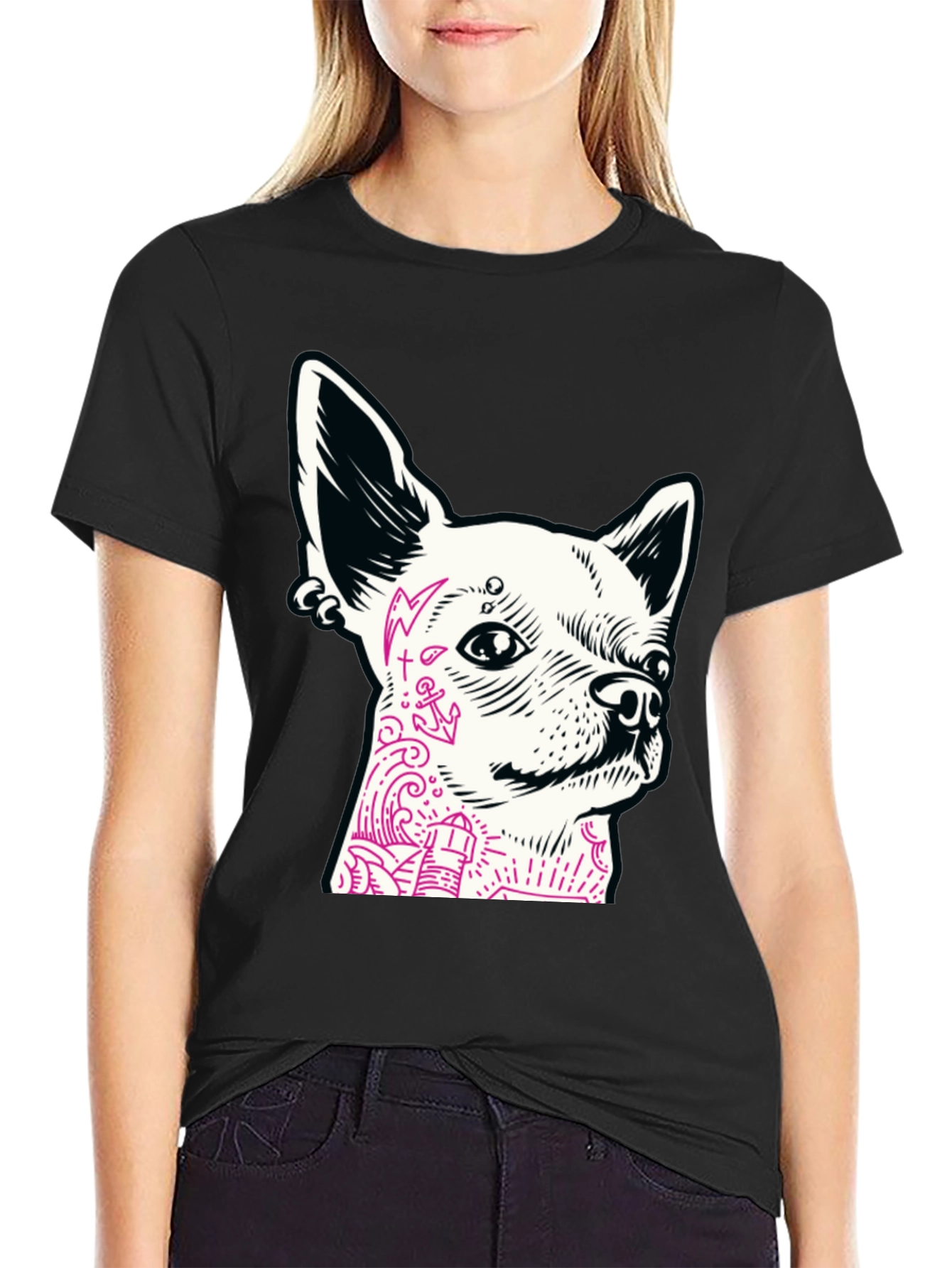 Dog Tattoo Graphic T-Shirt
