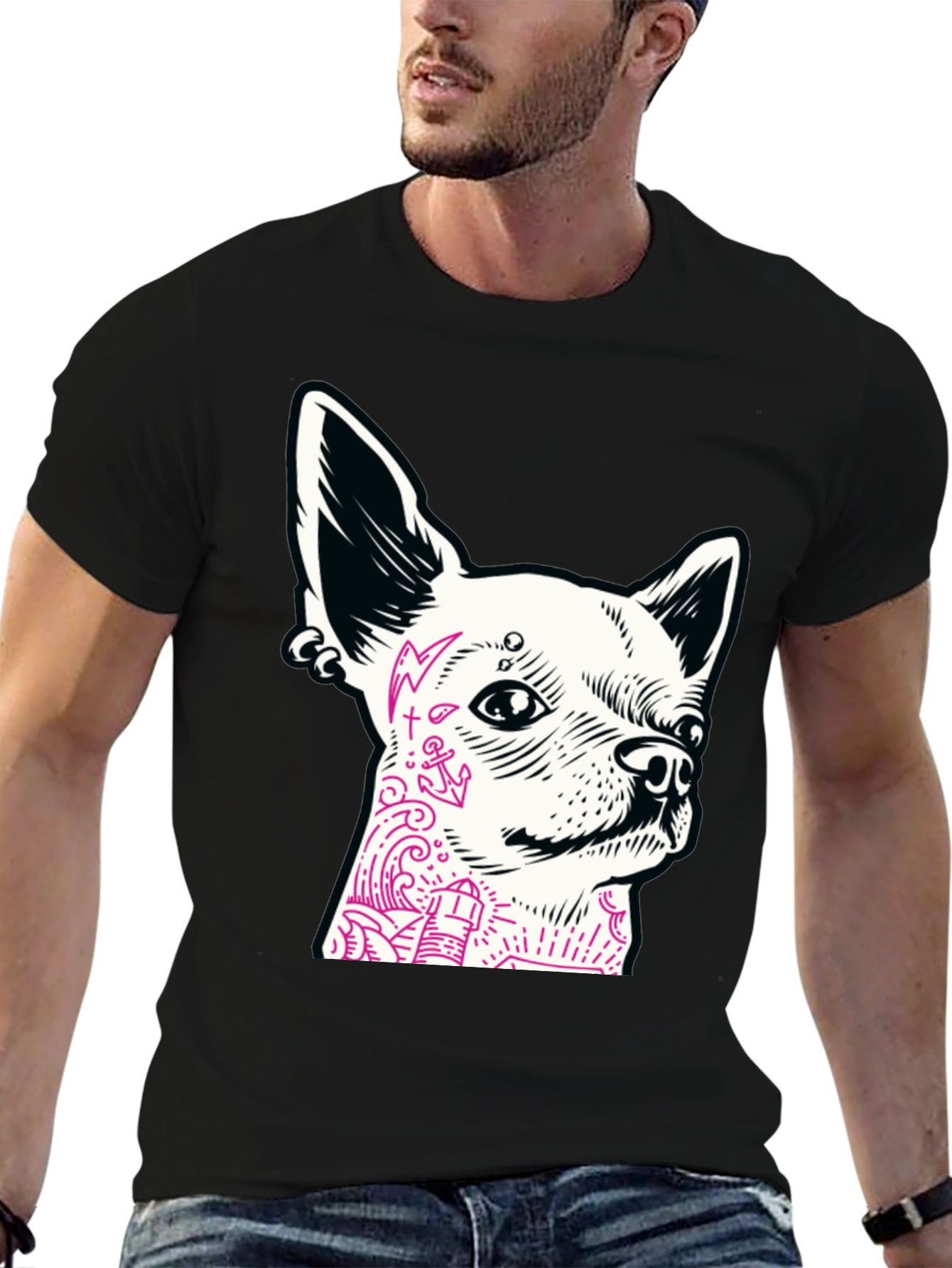 Dog Tattoo Graphic T-Shirt