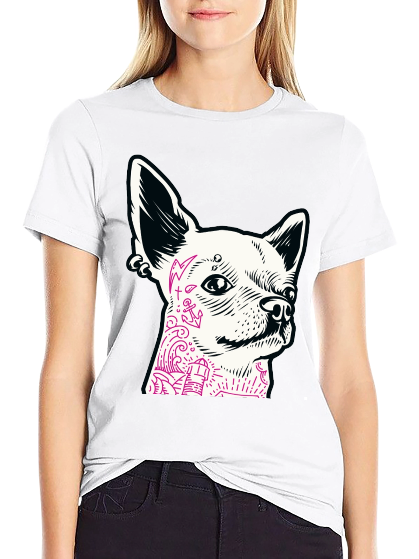 Dog Tattoo Graphic T-Shirt