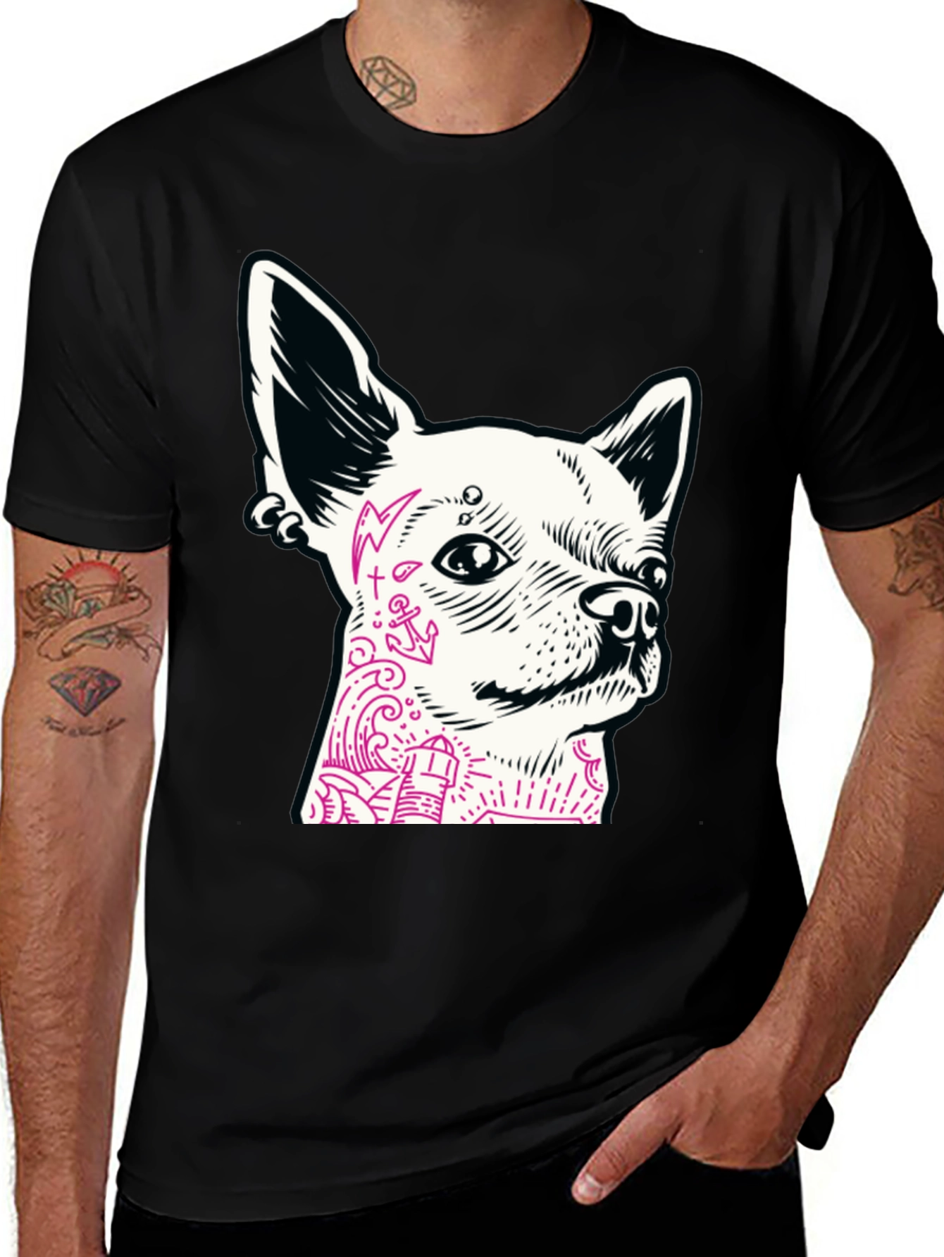 Dog Tattoo Graphic T-Shirt
