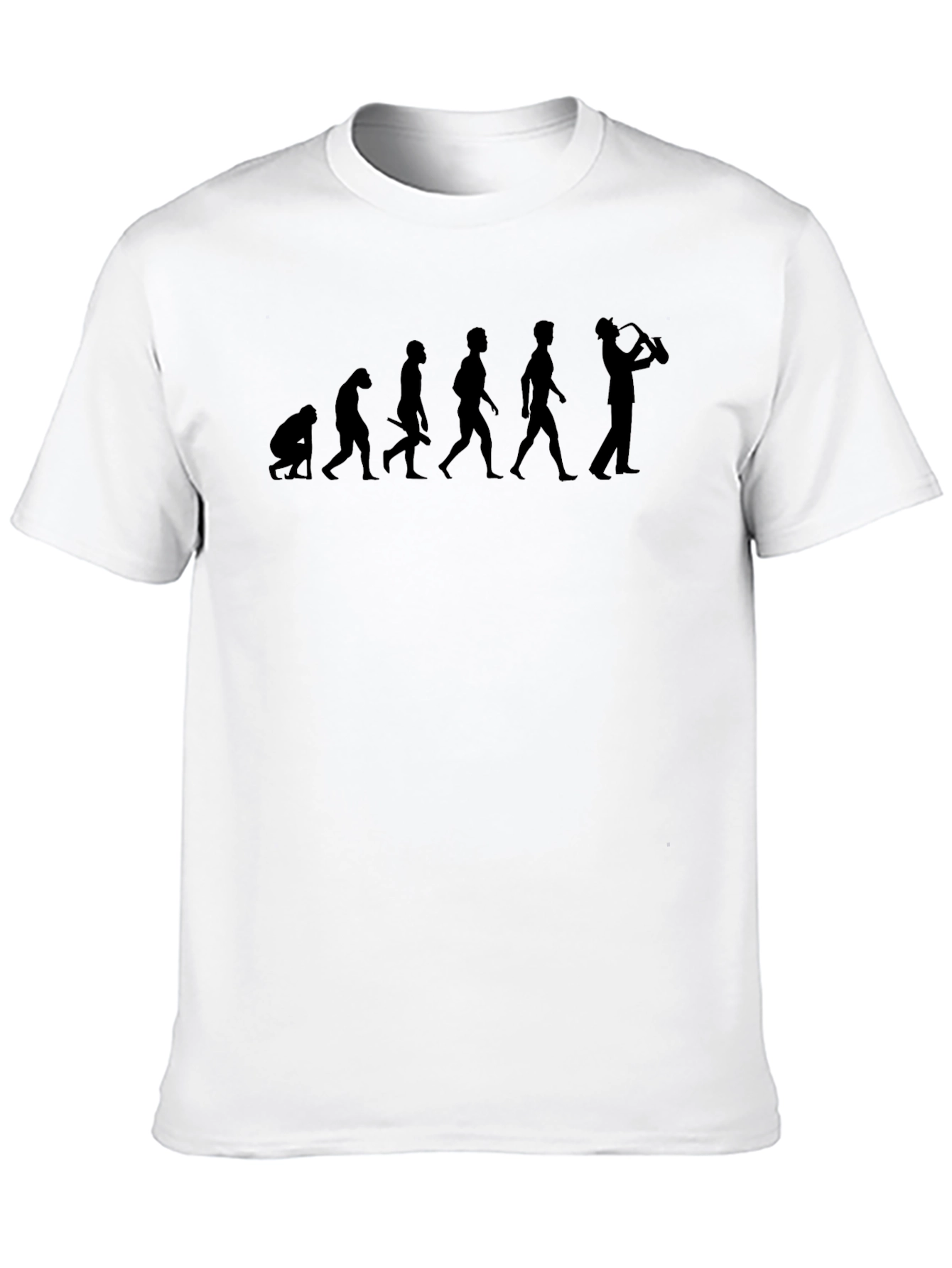 Evolution of Saxophone Player Black T-Shirt