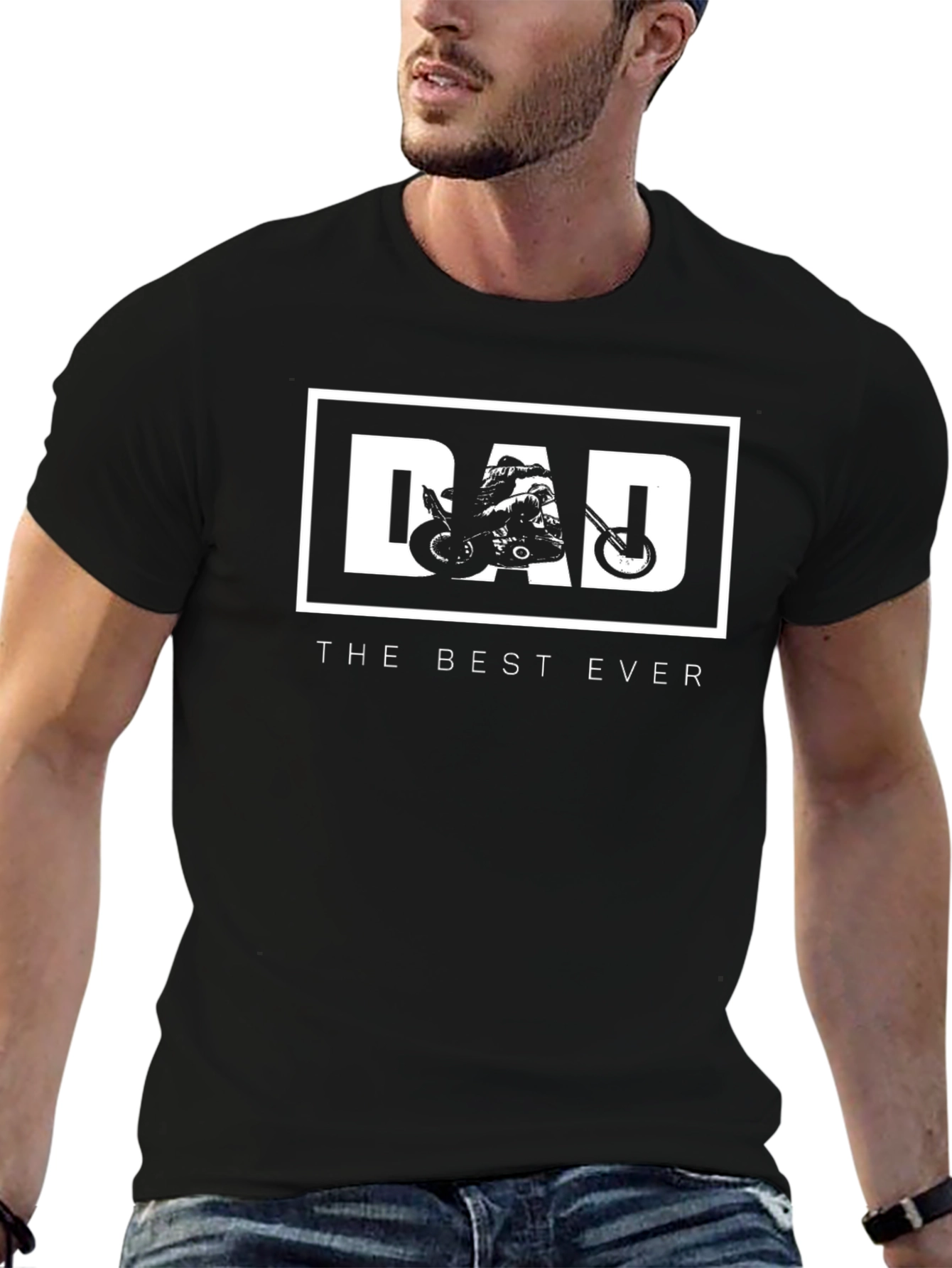 Dad The Best Ever Motorcycle Graphic T-Shirt
