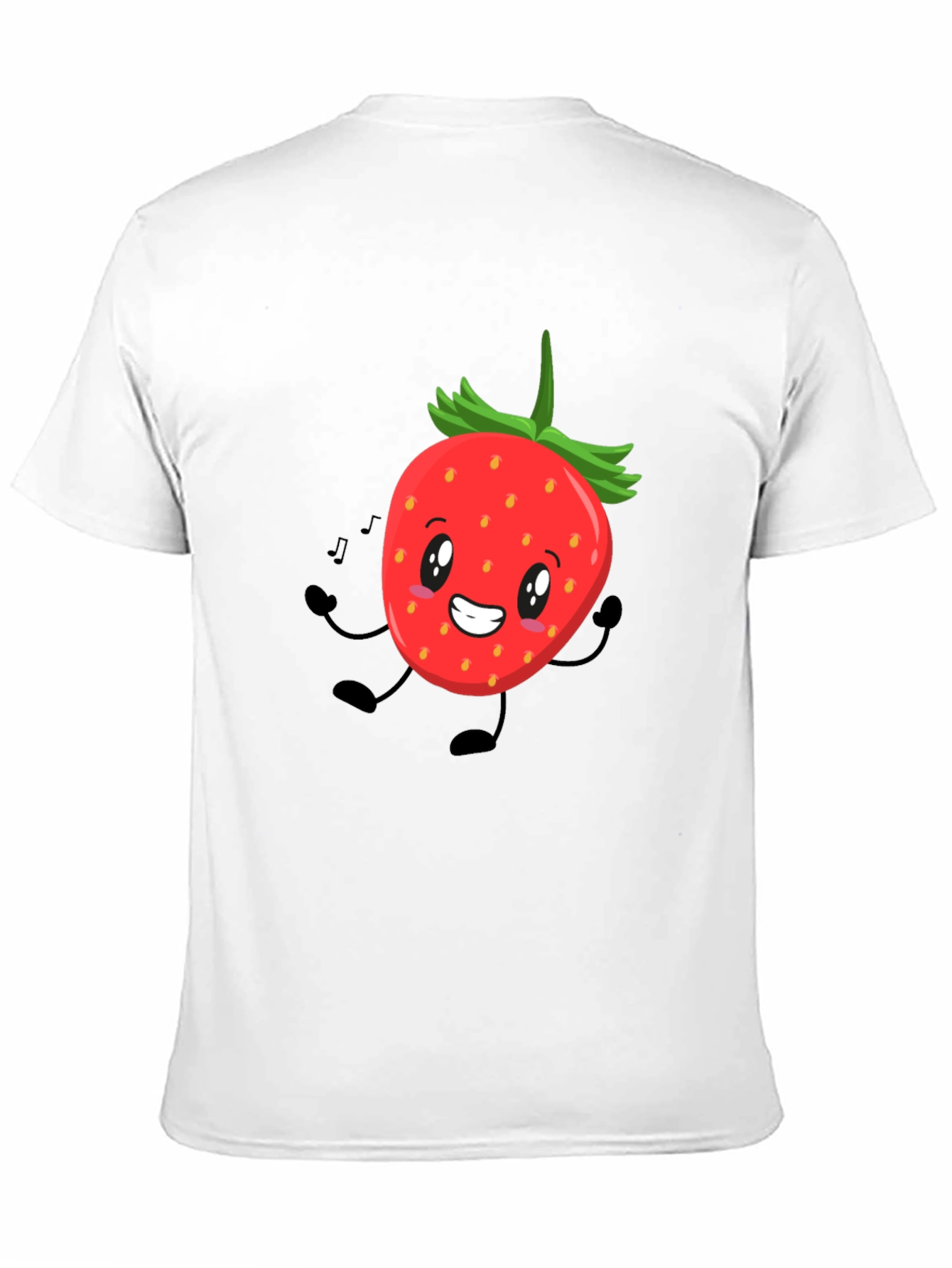 Strawberry Character Graphic Tee - Black