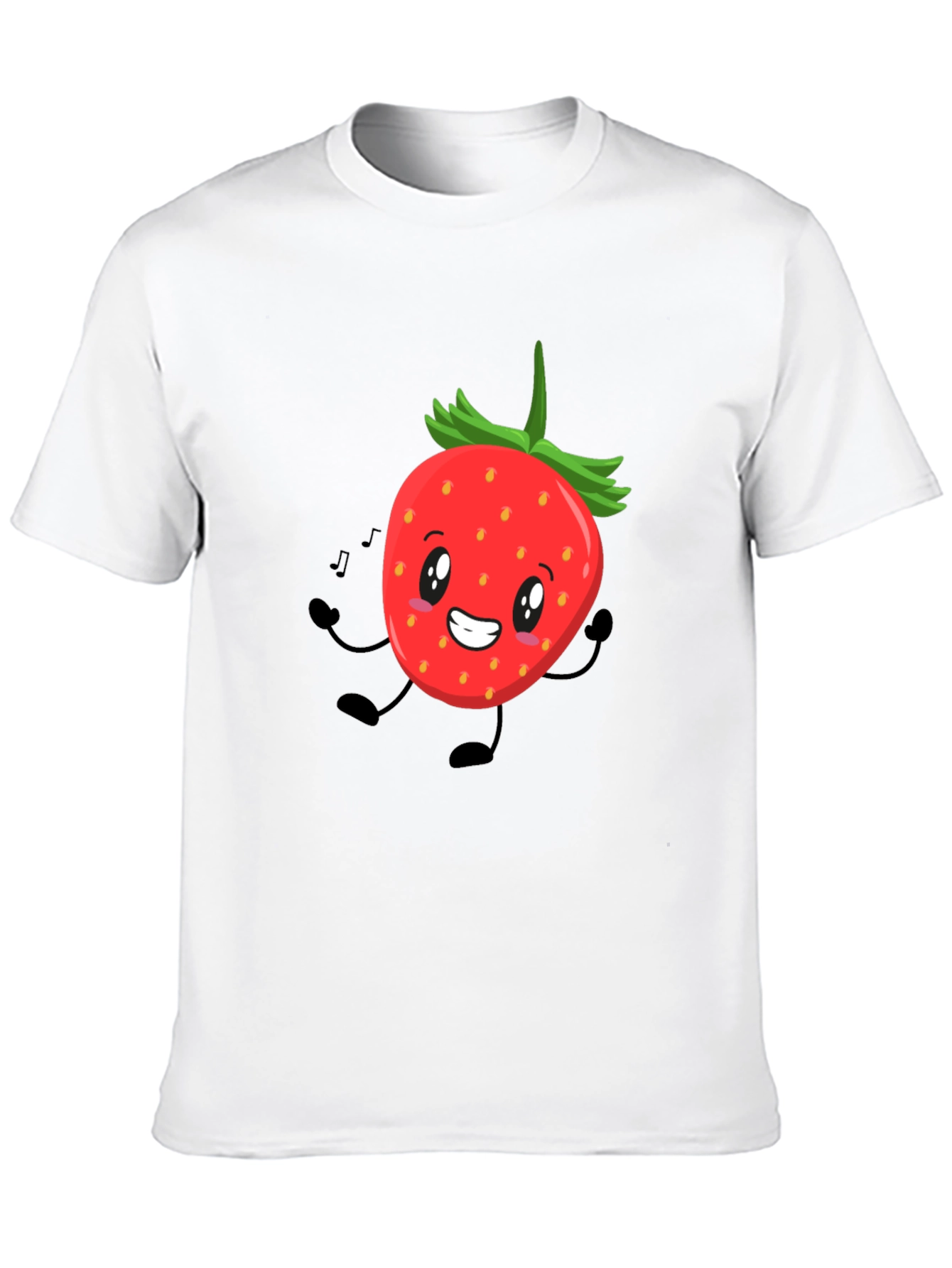 Strawberry Character Graphic Tee - Black