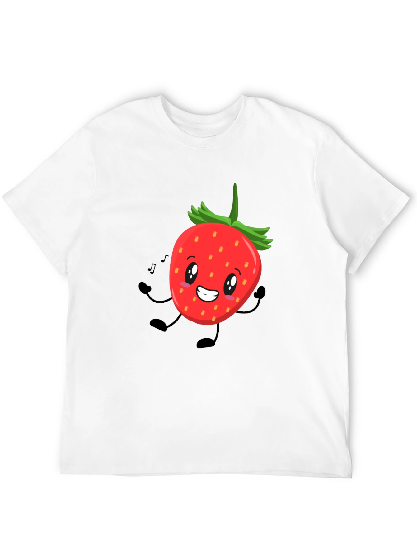 Strawberry Character Graphic Tee - Black
