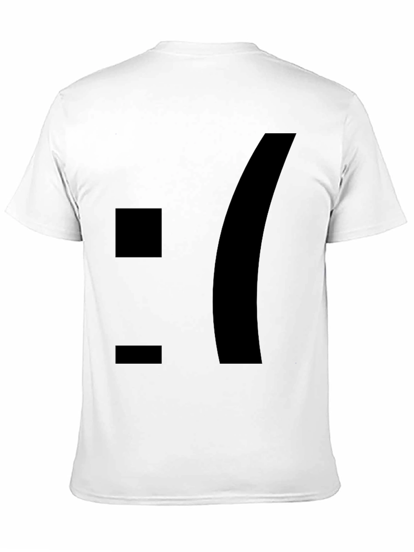 Sad Emoticon Graphic Tee - Black Cotton Blend