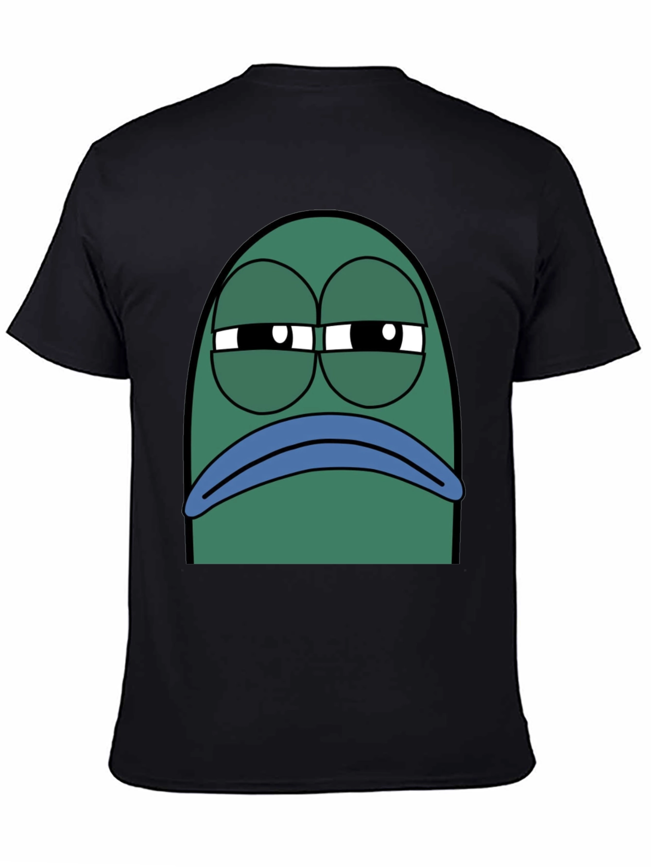 Black T-Shirt with Grumpy Fish Graphic