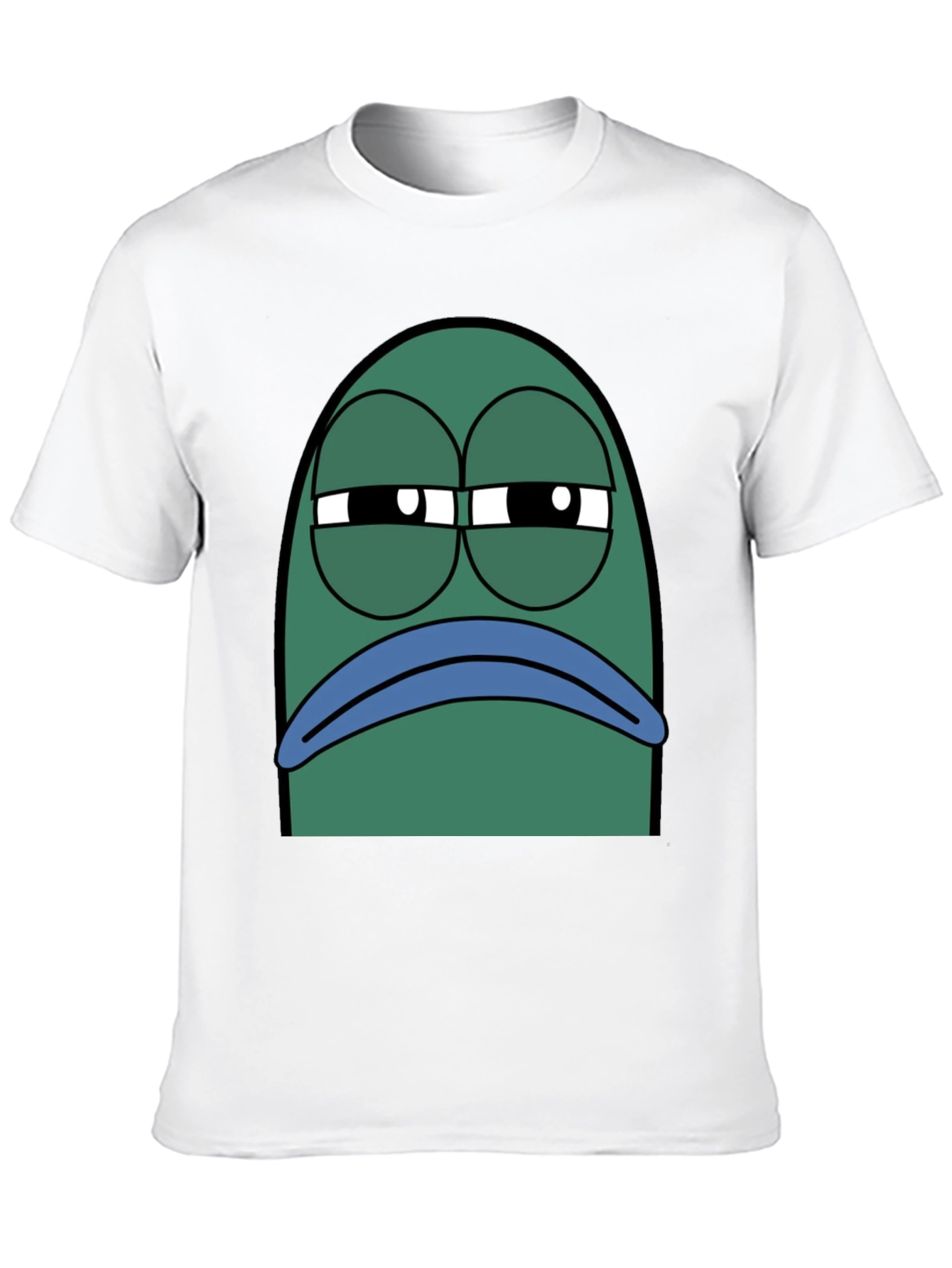 Black T-Shirt with Grumpy Fish Graphic