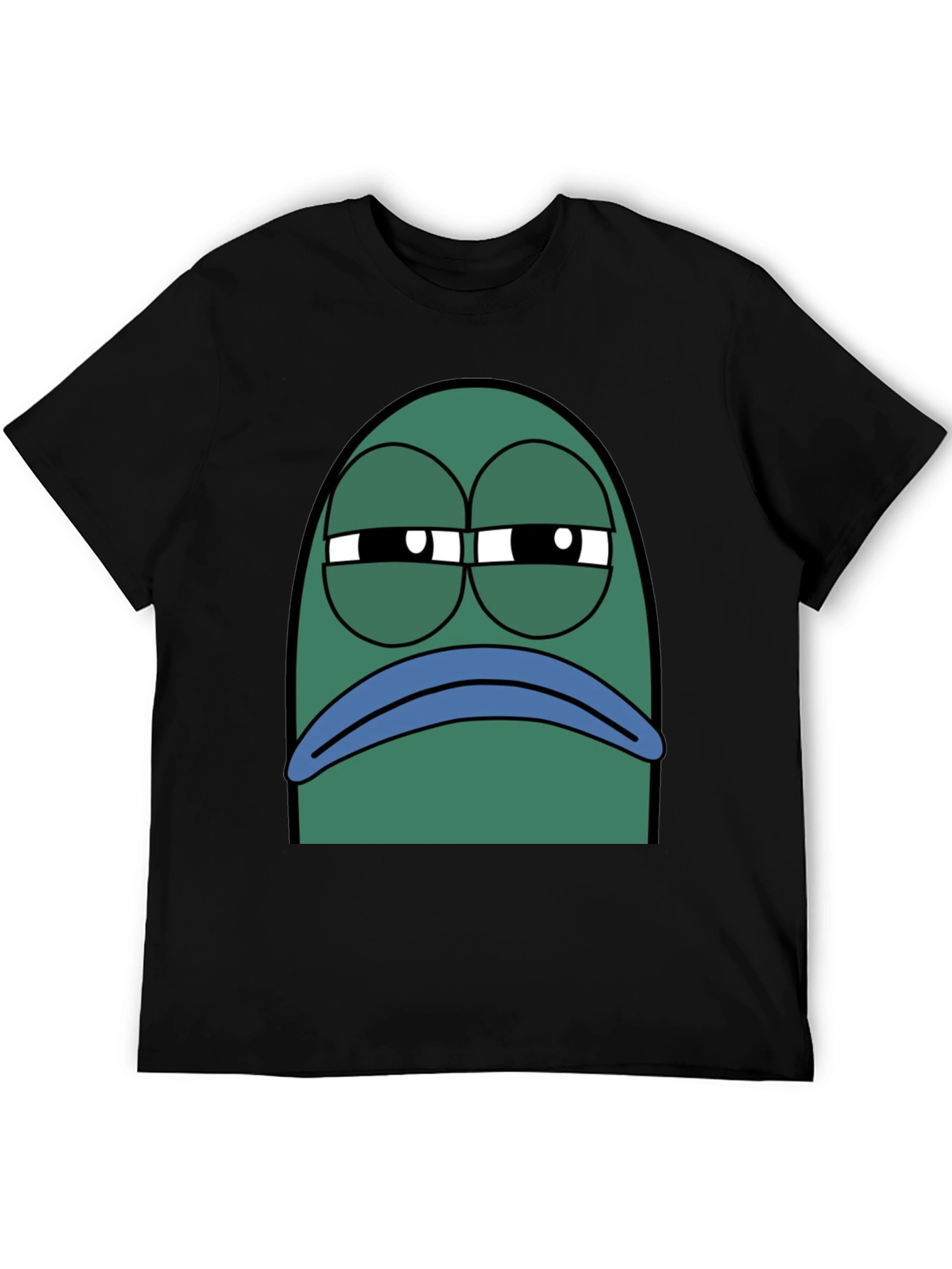 Black T-Shirt with Grumpy Fish Graphic
