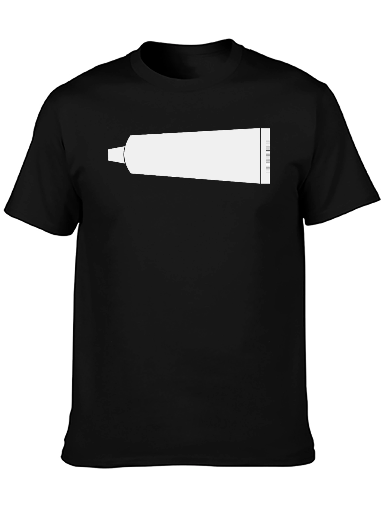 Funny Toothpaste Tube Graphic Tee - Black Cotton T-Shirt