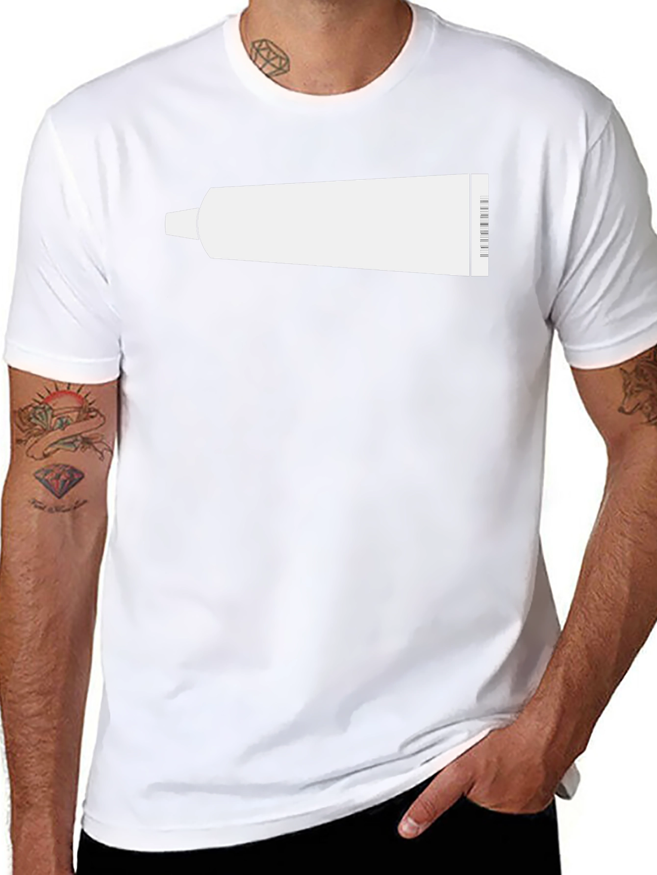 Funny Toothpaste Tube Graphic Tee - Black Cotton T-Shirt