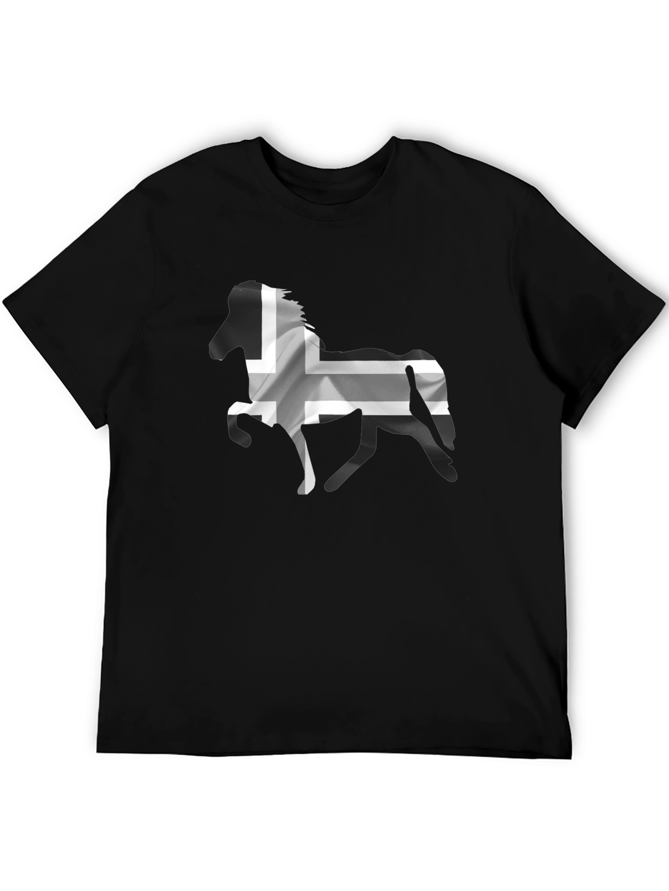 Icelandic Horse Flag T-Shirt - Black Cotton Tee