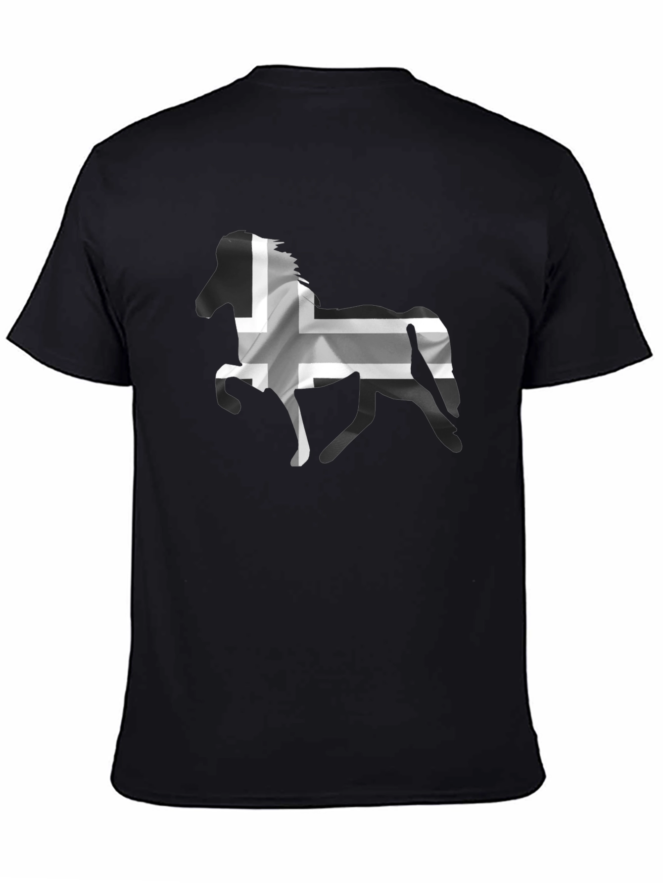 Icelandic Horse Flag T-Shirt - Black Cotton Tee