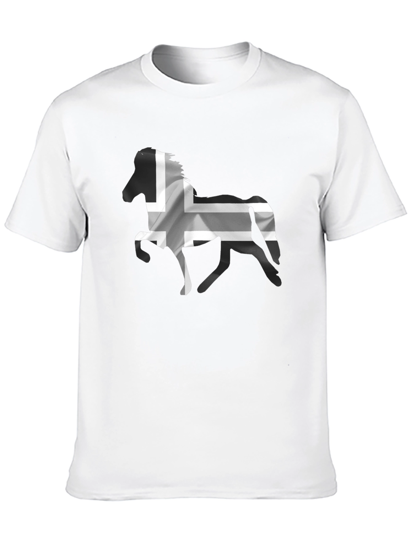 Icelandic Horse Flag T-Shirt - Black Cotton Tee