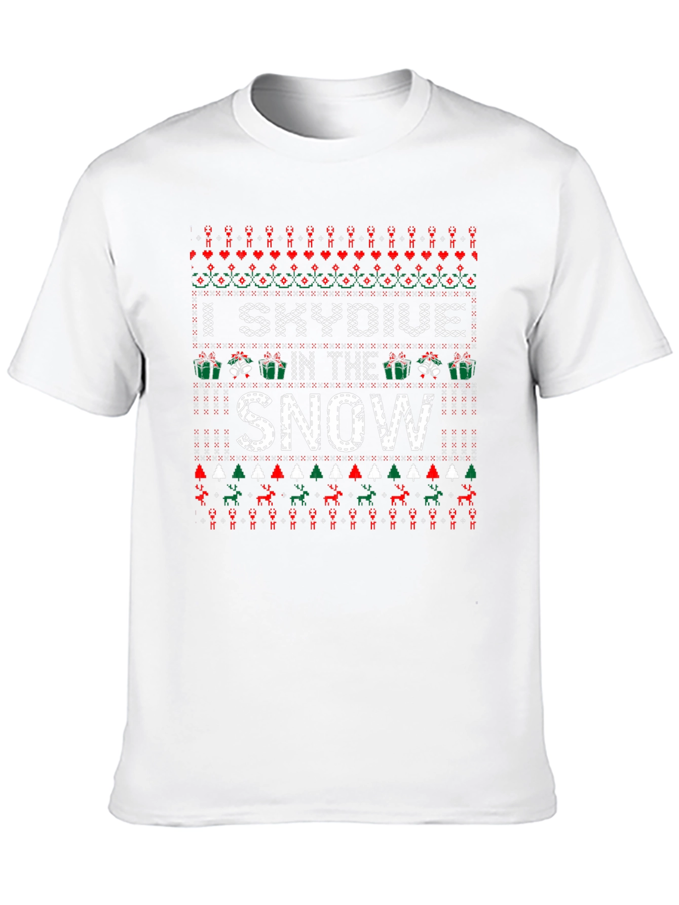 I Skydive in the Snow Ugly Christmas Holiday T-Shirt