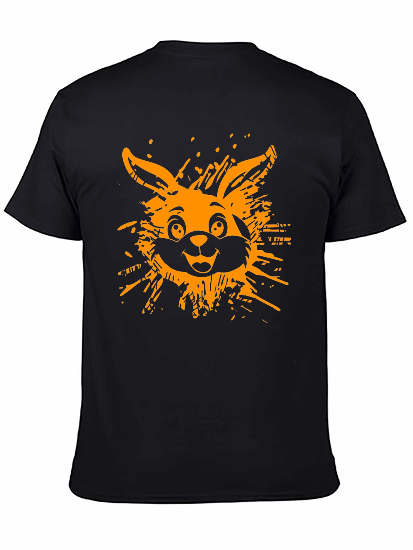 Funky Rabbit Graphic Tee - Black Cotton T-Shirt