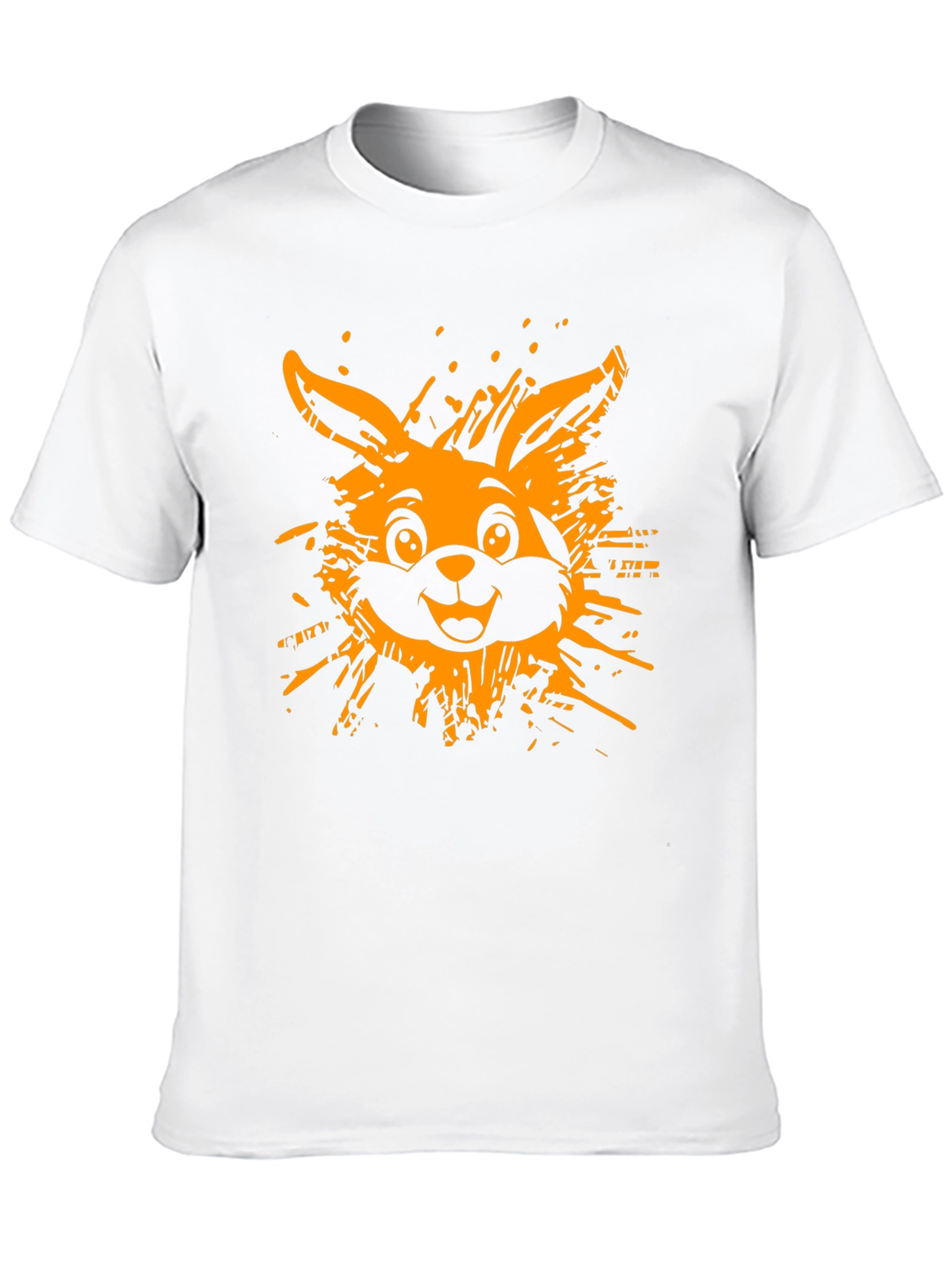Funky Rabbit Graphic Tee - Black Cotton T-Shirt