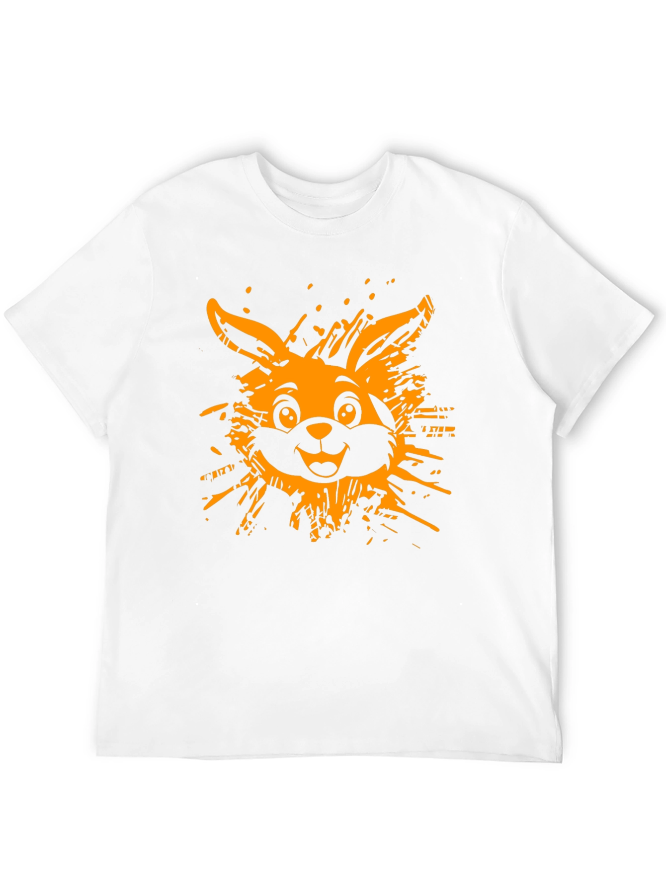 Funky Rabbit Graphic Tee - Black Cotton T-Shirt