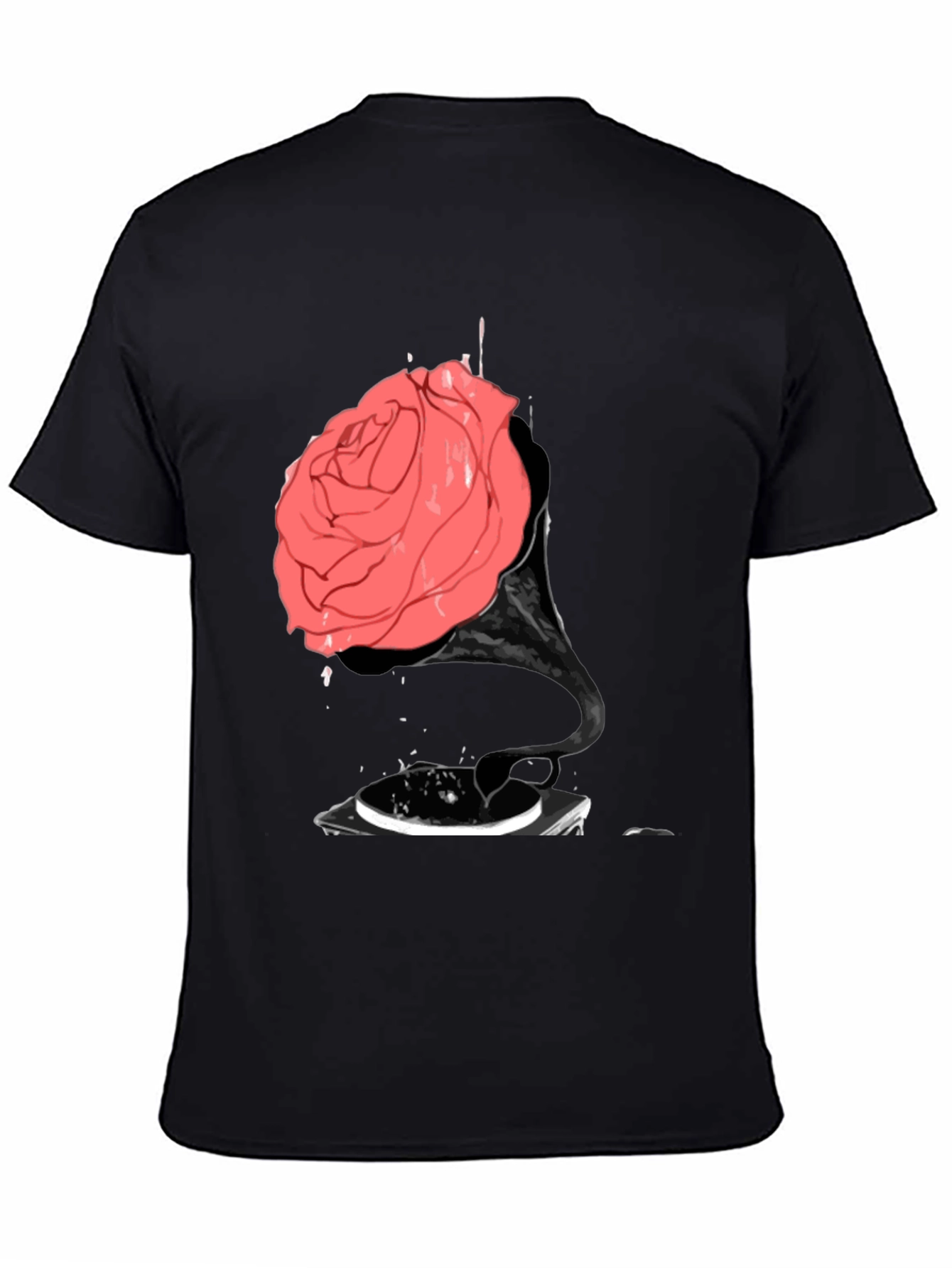 Rose Phonograph Black T-Shirt