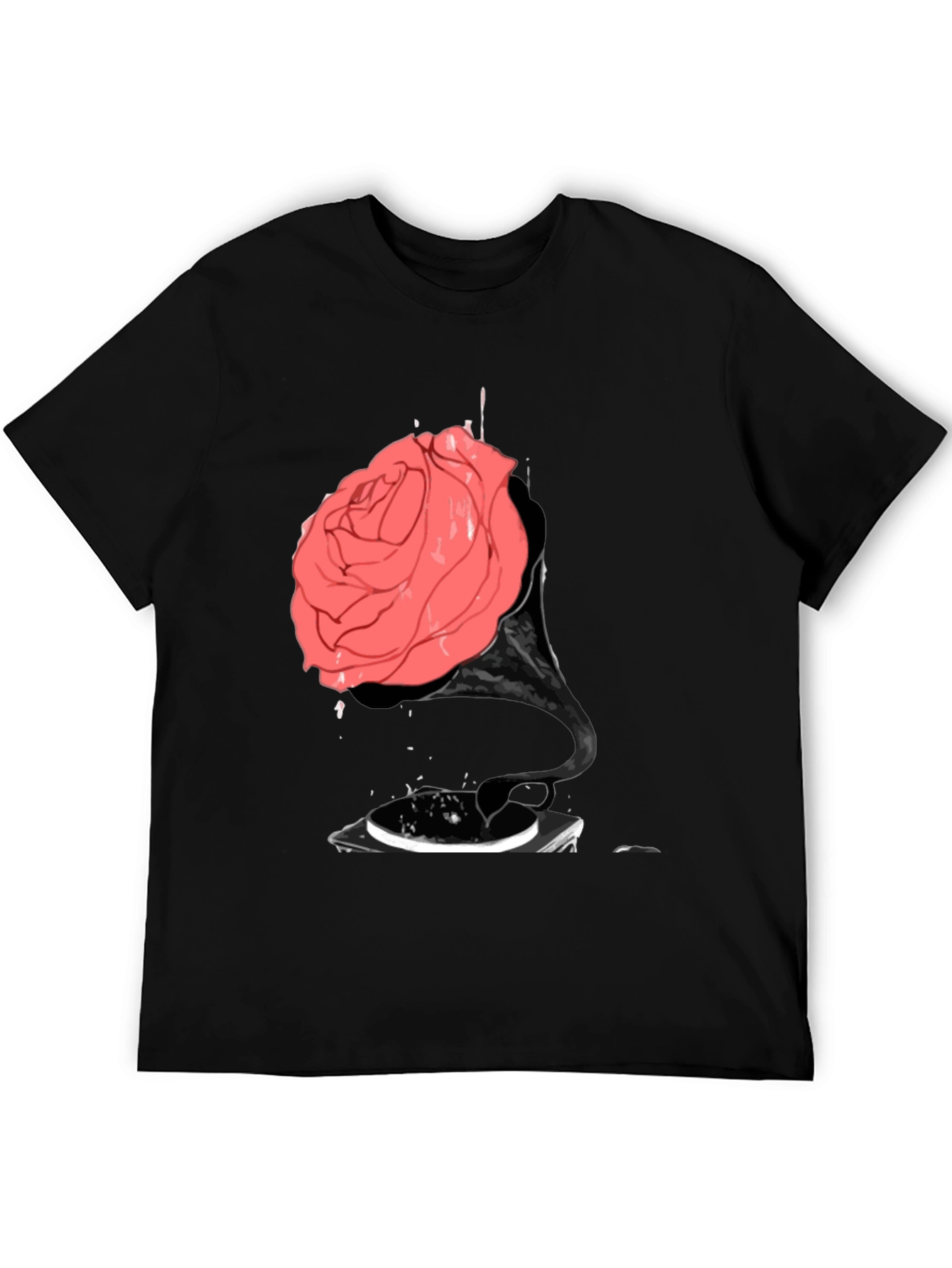 Rose Phonograph Black T-Shirt