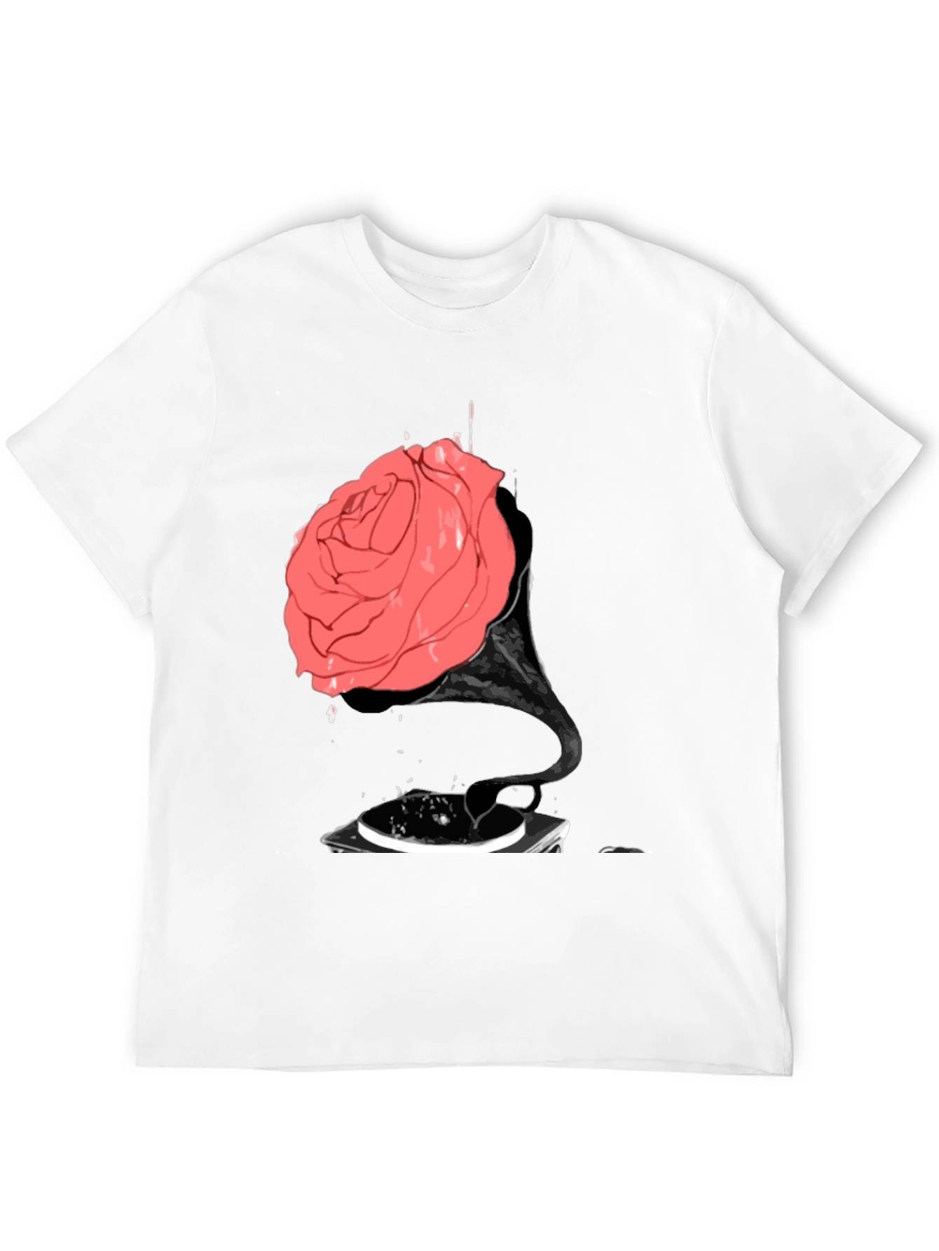 Rose Phonograph Black T-Shirt