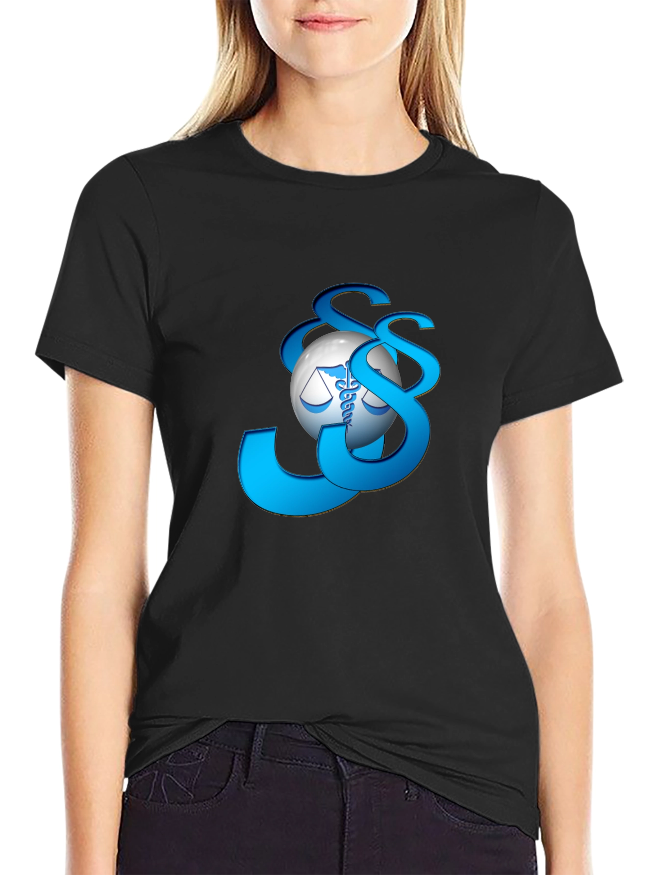 Medical Law Symbol Graphic Tee - Black