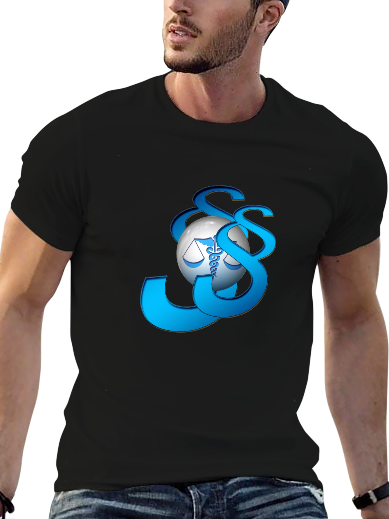 Medical Law Symbol Graphic Tee - Black