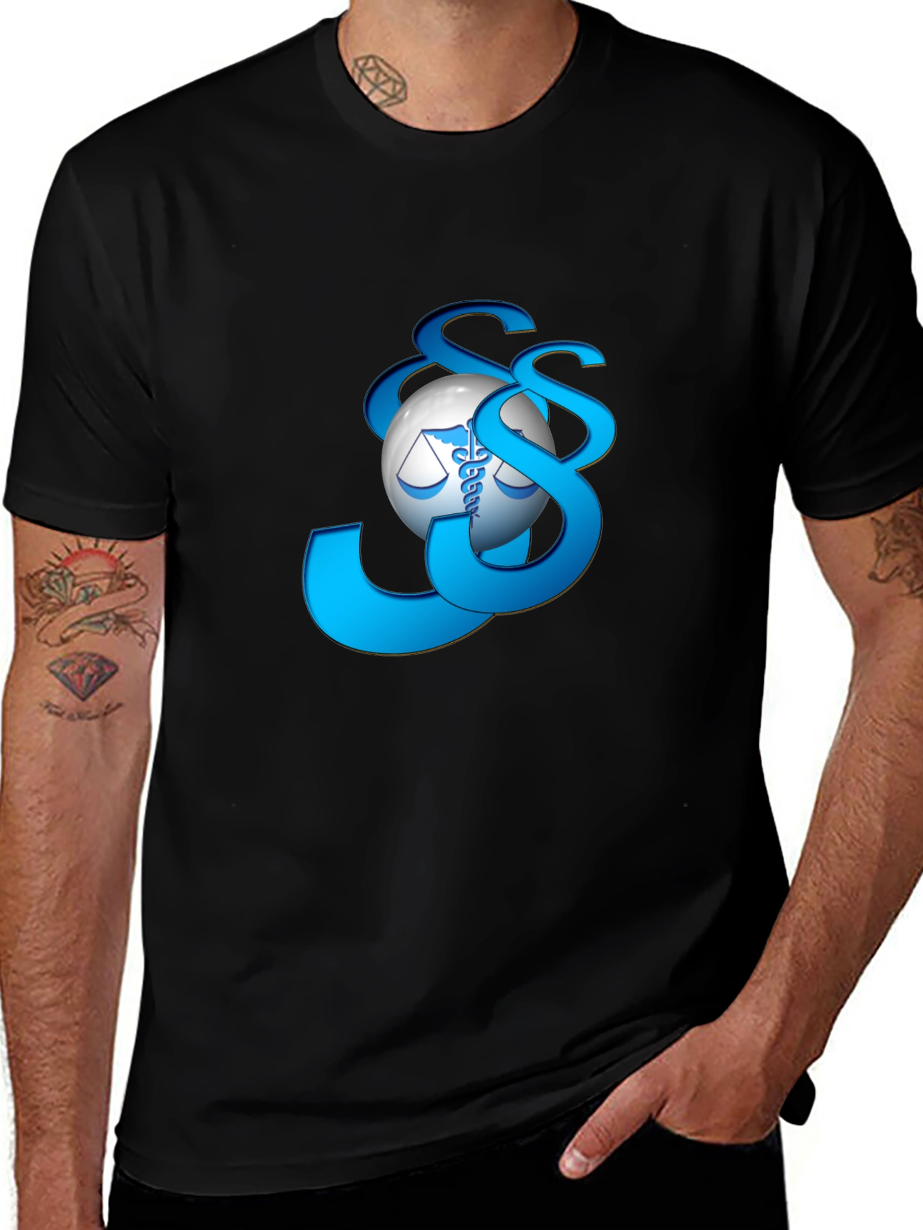 Medical Law Symbol Graphic Tee - Black