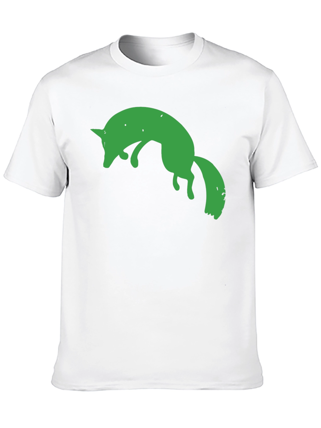 Green Fox Graphic Black T-Shirt