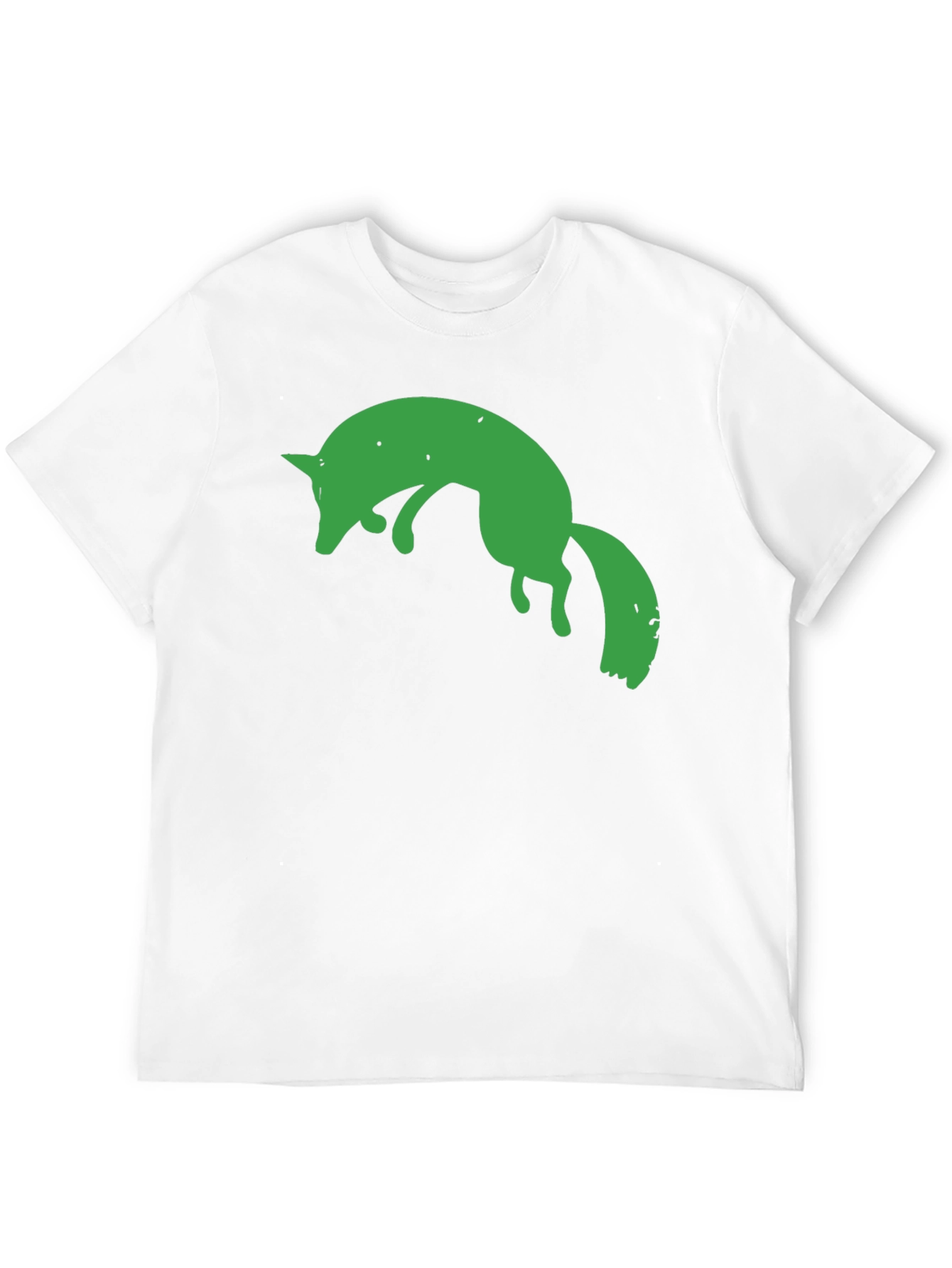 Green Fox Graphic Black T-Shirt