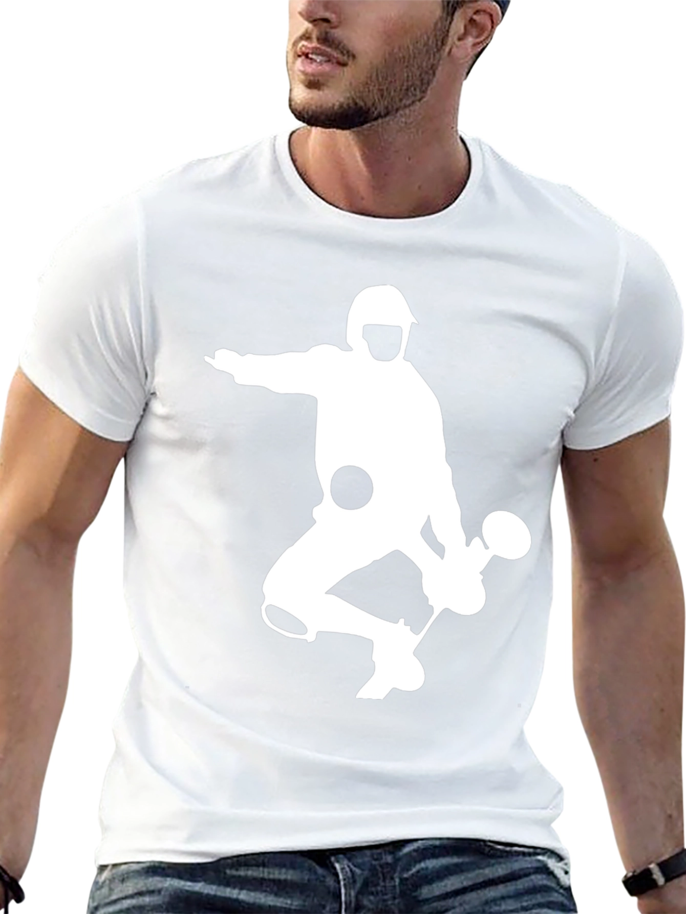 Fencing Silhouette Graphic Tee - Black Cotton Blend