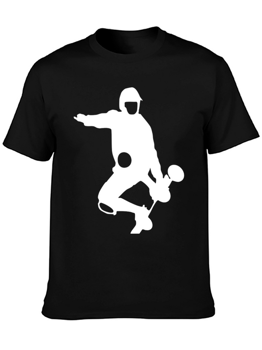 Fencing Silhouette Graphic Tee - Black Cotton Blend