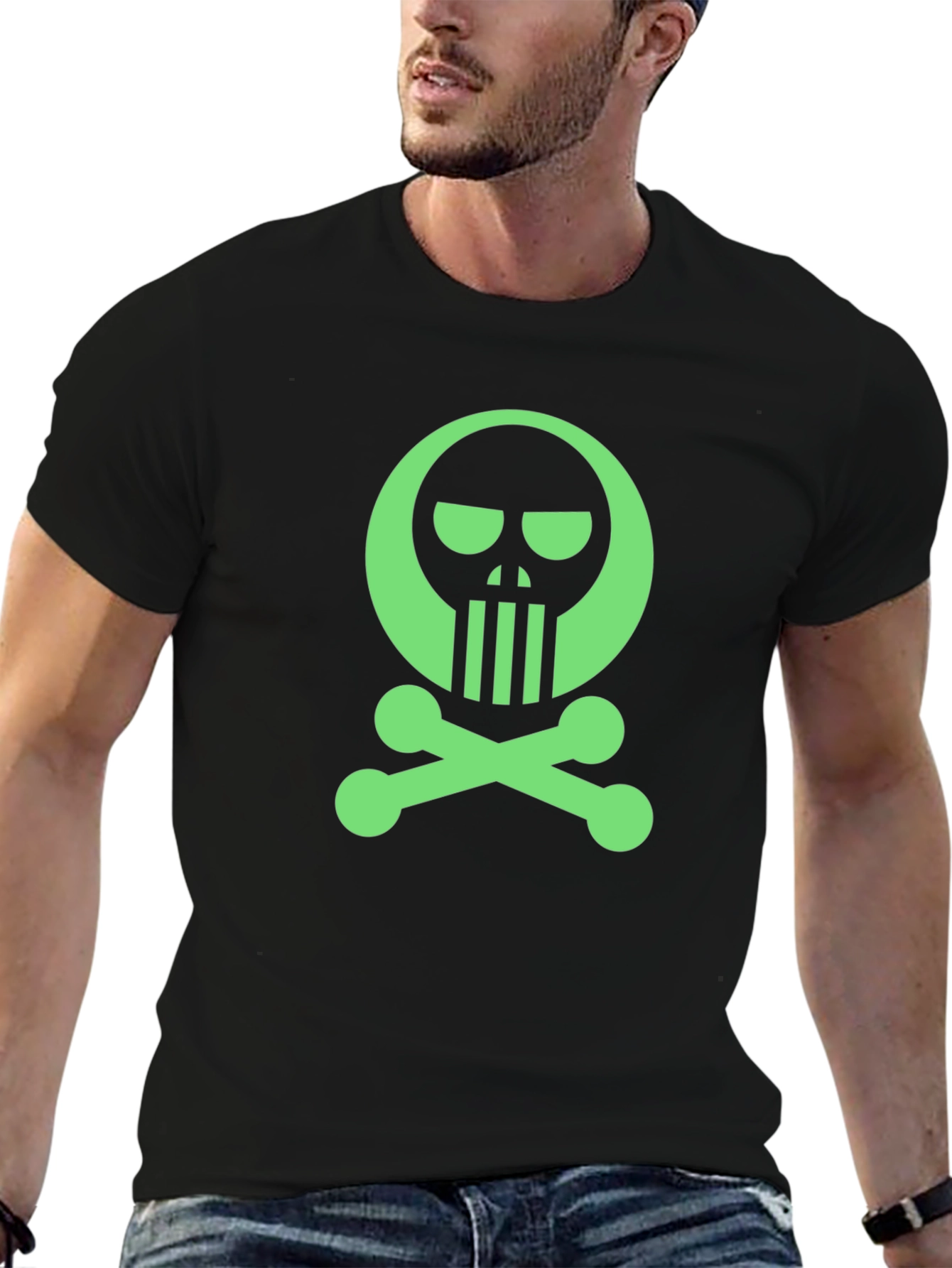 Skull & Crossbones Graphic Tee - Mens Black T-Shirt